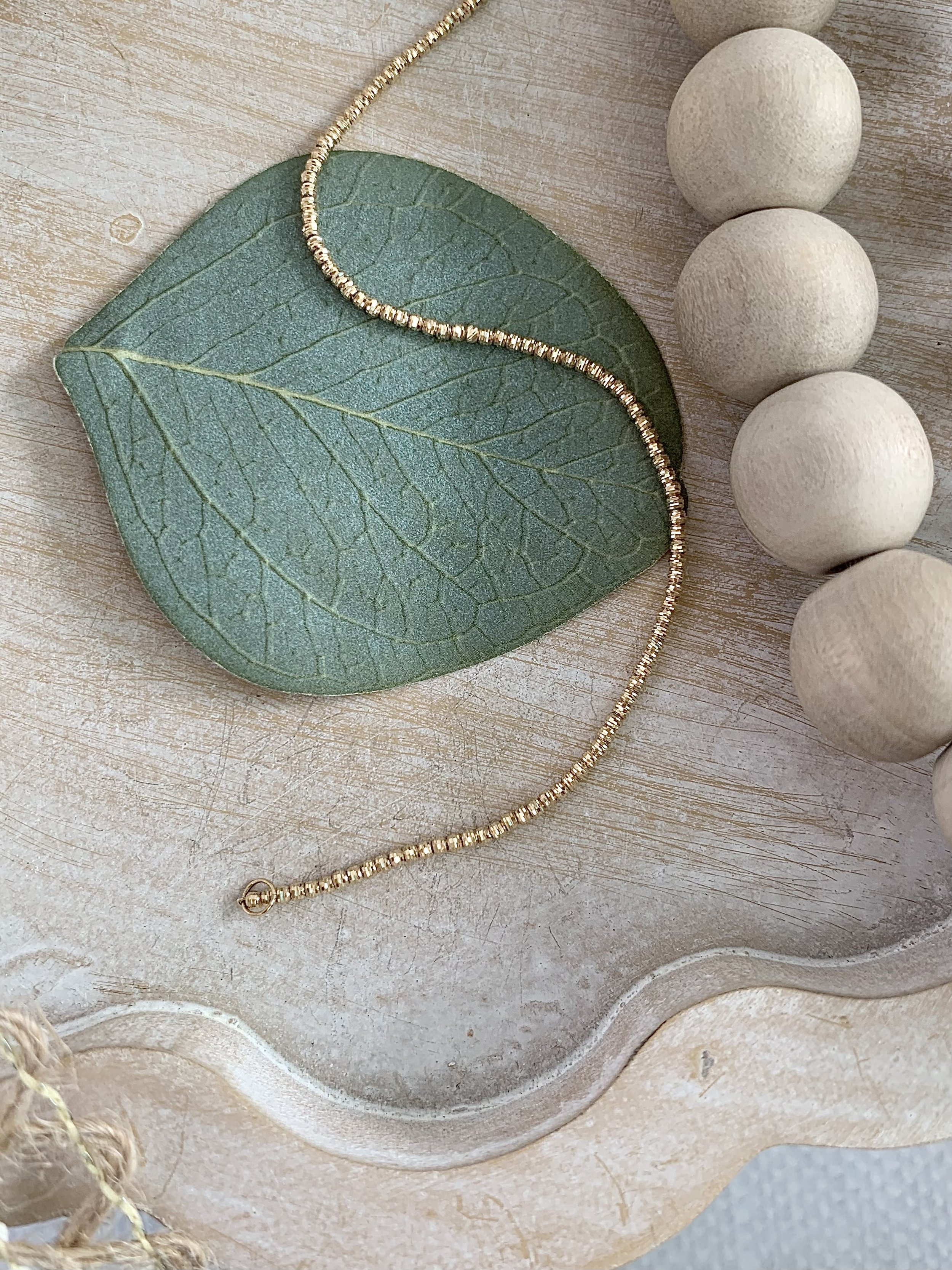Sparkly Petite Bead 14k Yellow Gold Bracelet