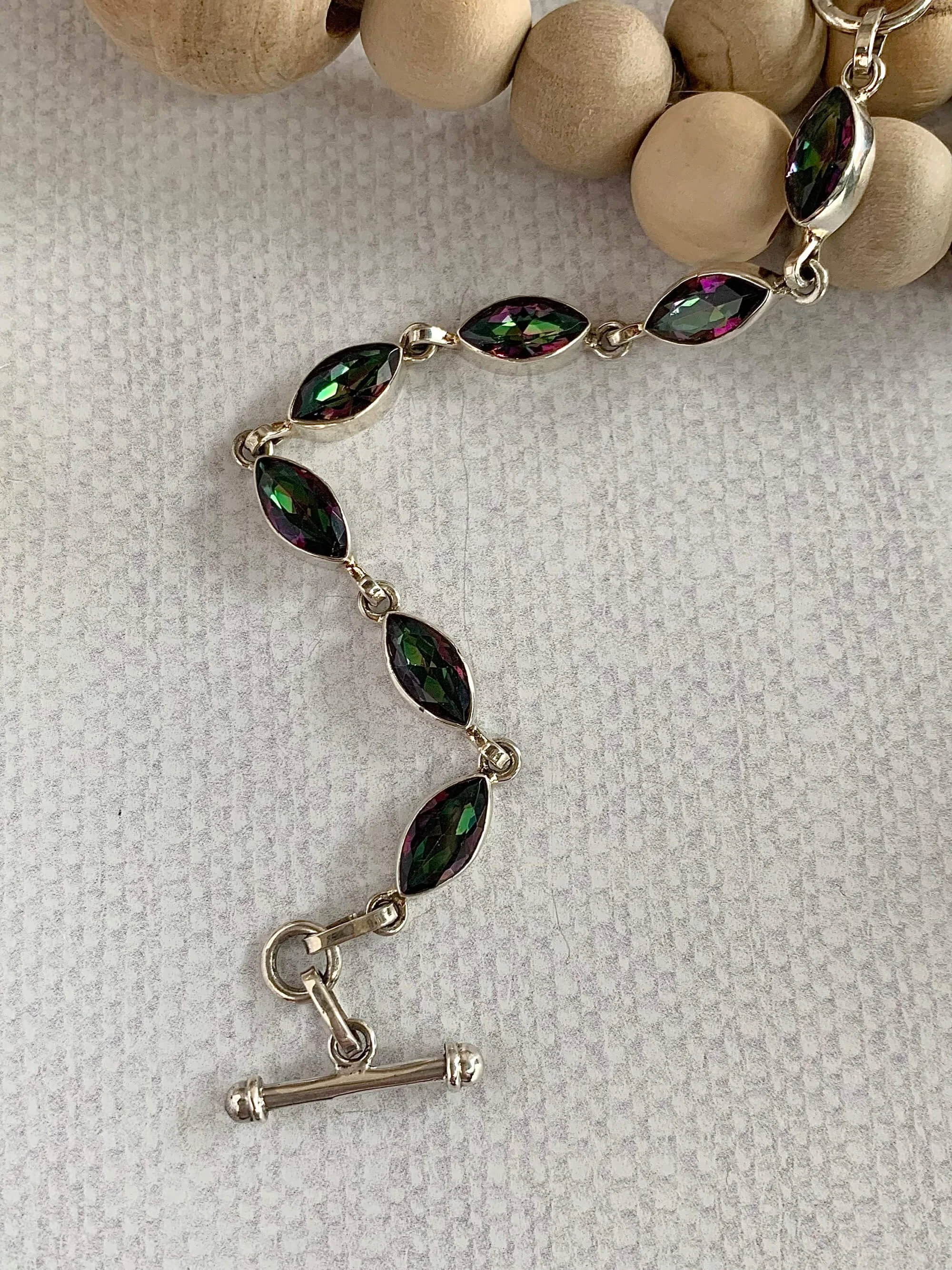Marquise Mystic Topaz Silver Bracelet