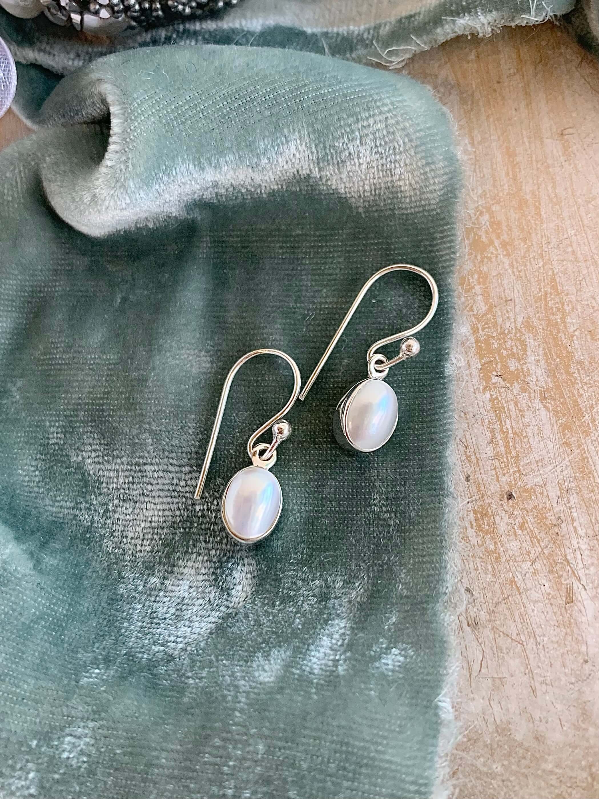 Dainty Freshwater Pearl Silver Earrings