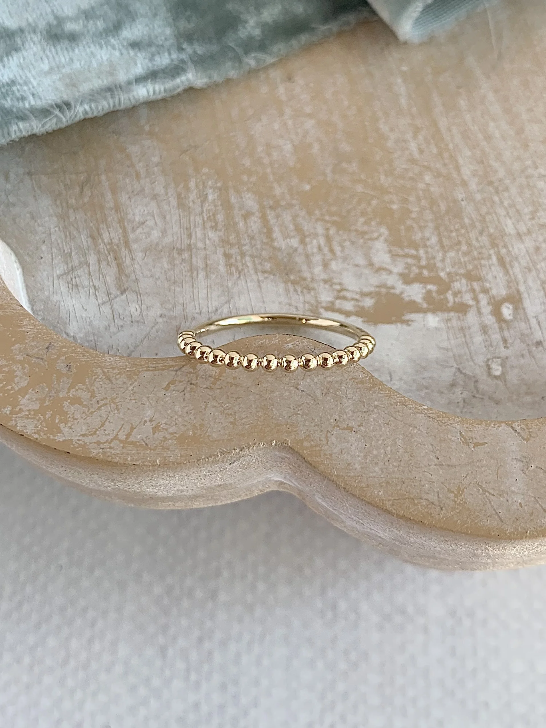 Dainty Dot 14k Yellow Gold Band