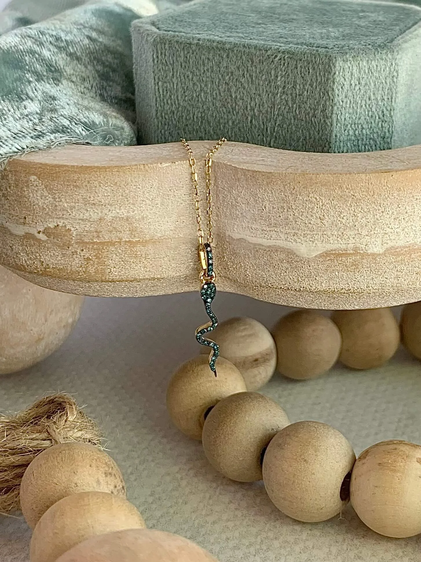 Blue Diamond 14k Yellow Gold Necklace