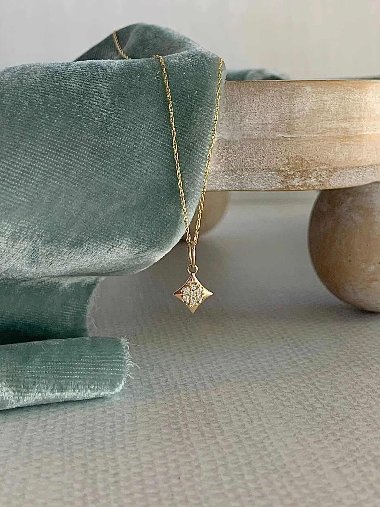 True North Diamond 14k Yellow Gold Necklace
