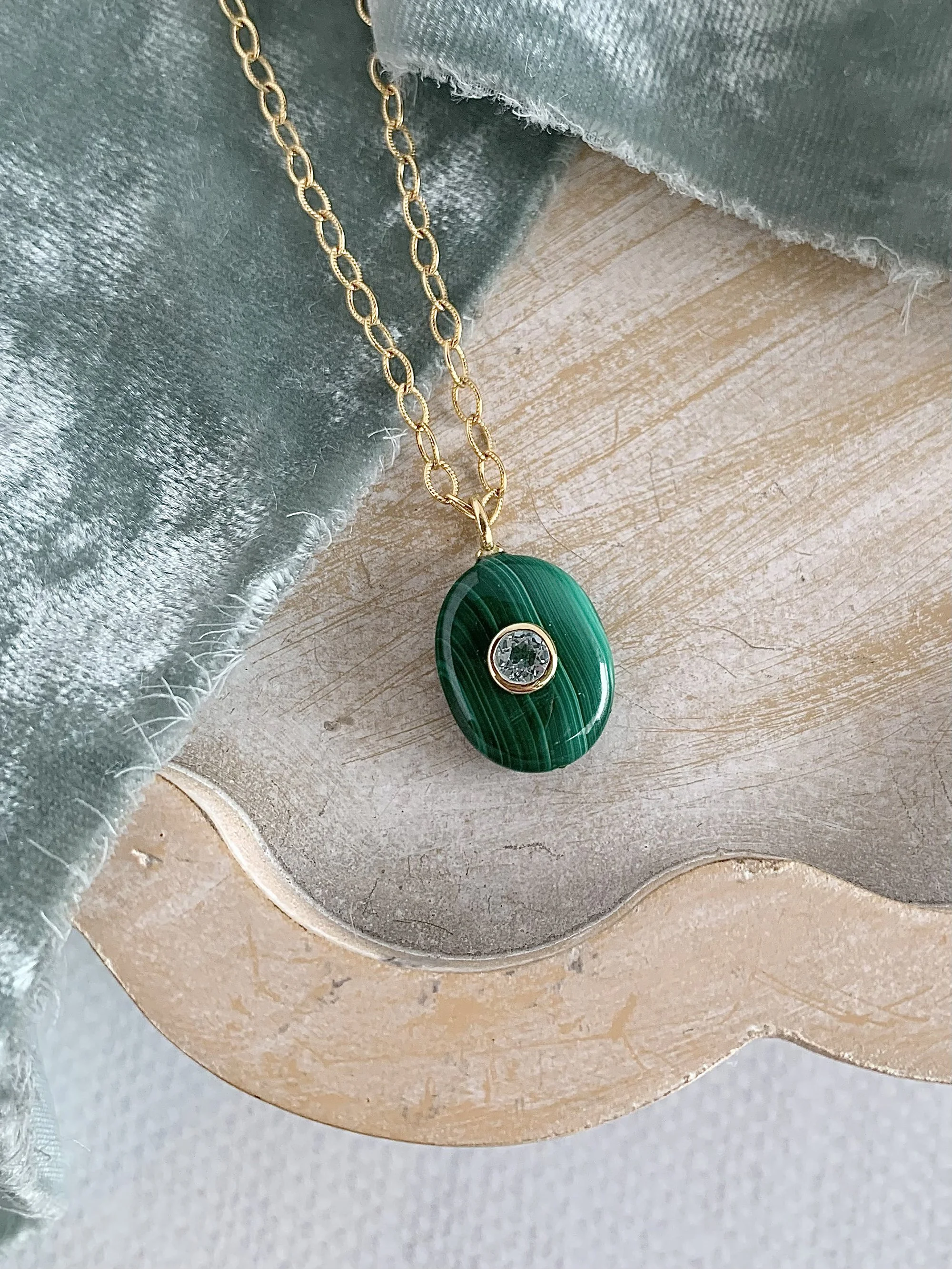 Compassionate Malachite Gold Fill Necklace