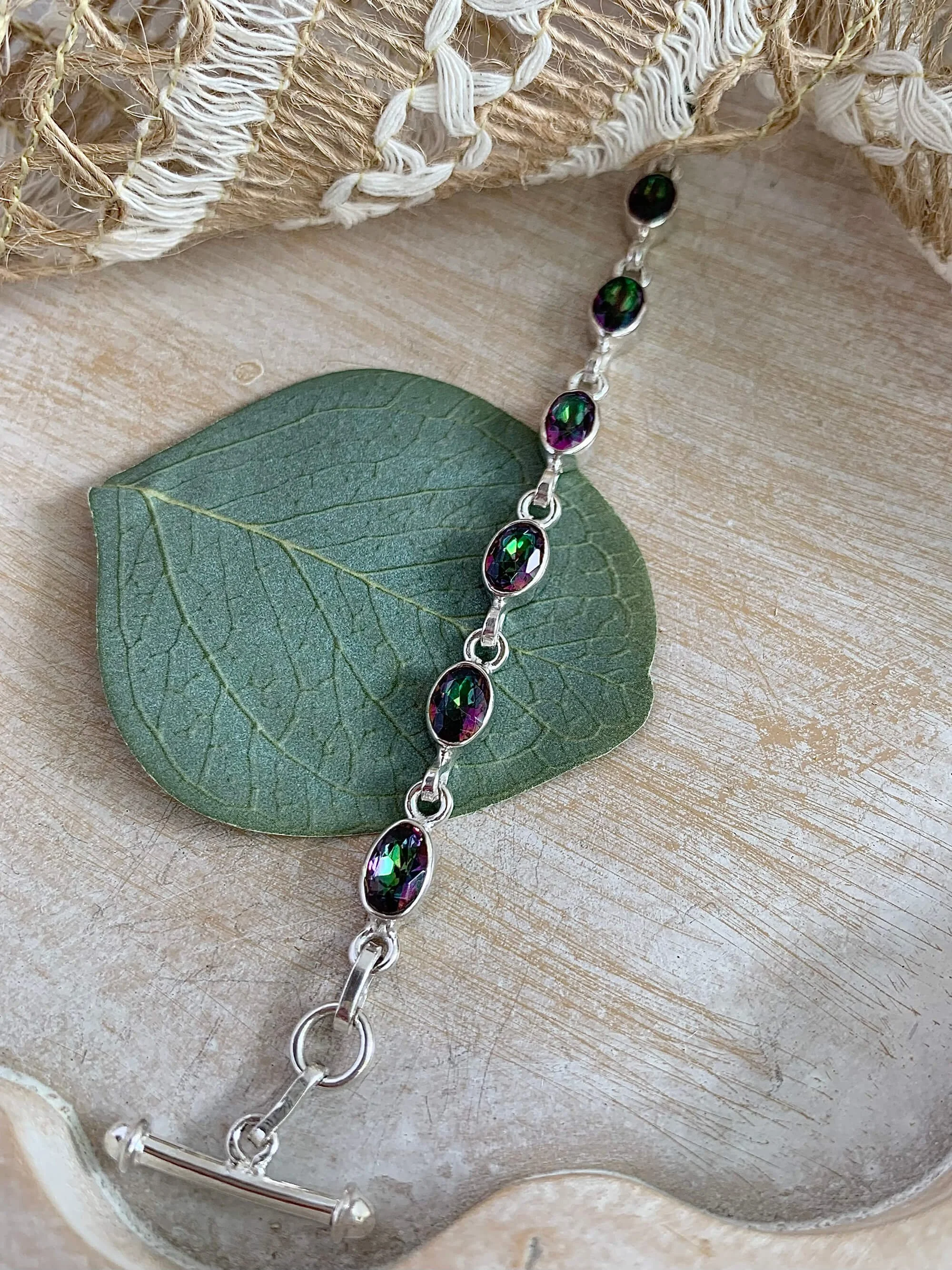 Mystic Topaz Silver Bracelet