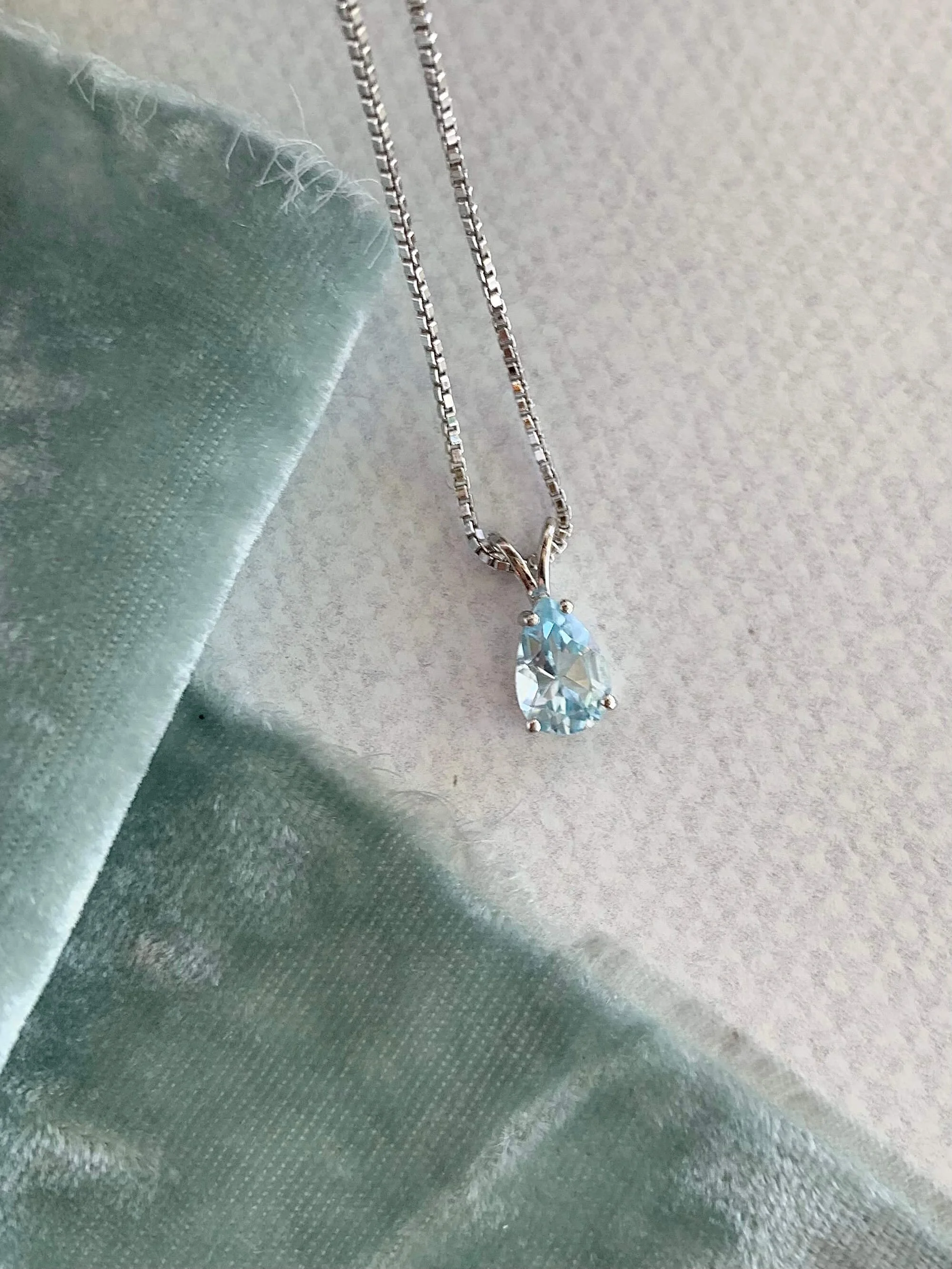 Crisp Blue Topaz Silver Necklace