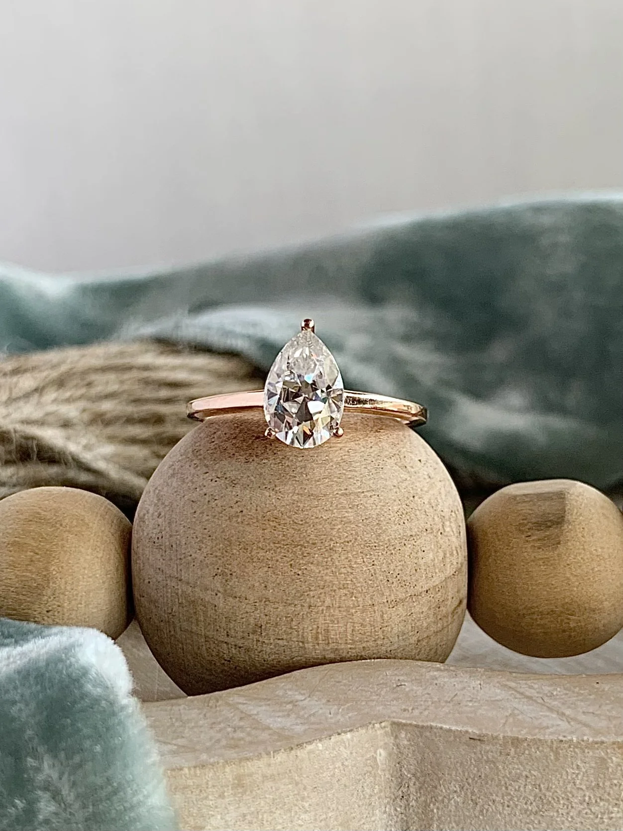 Carat Pear Pear Shaped Diamond Rose Gold Sabra Carat Pear Cut