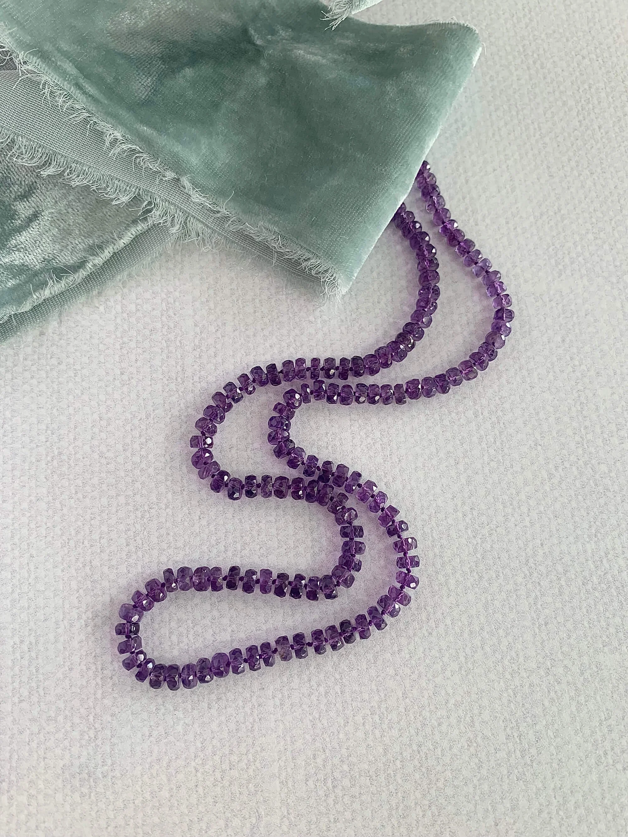 Hand-Knotted Amethyst Goldfill Strand