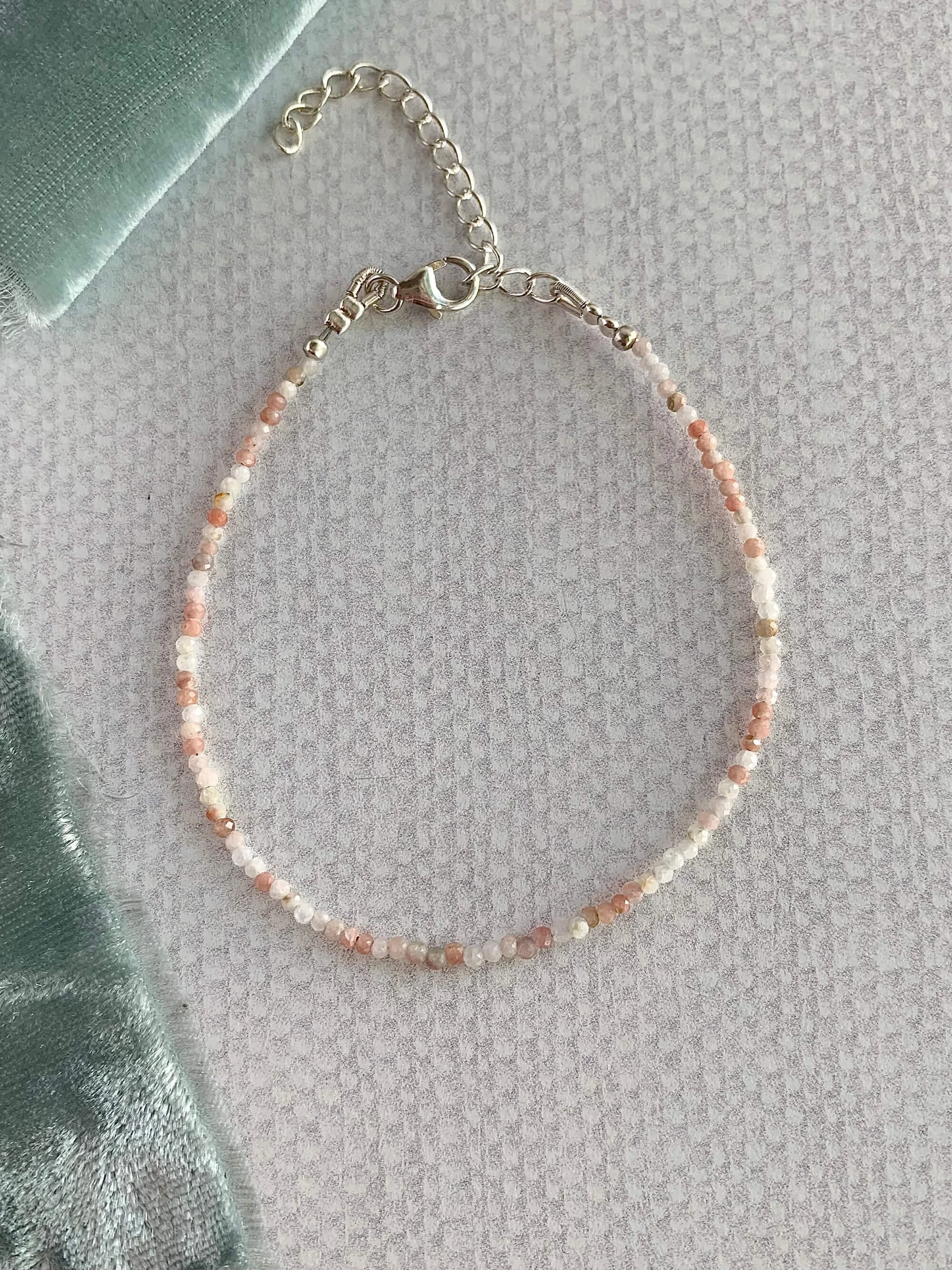 Dainty Jasper Silver Bracelet