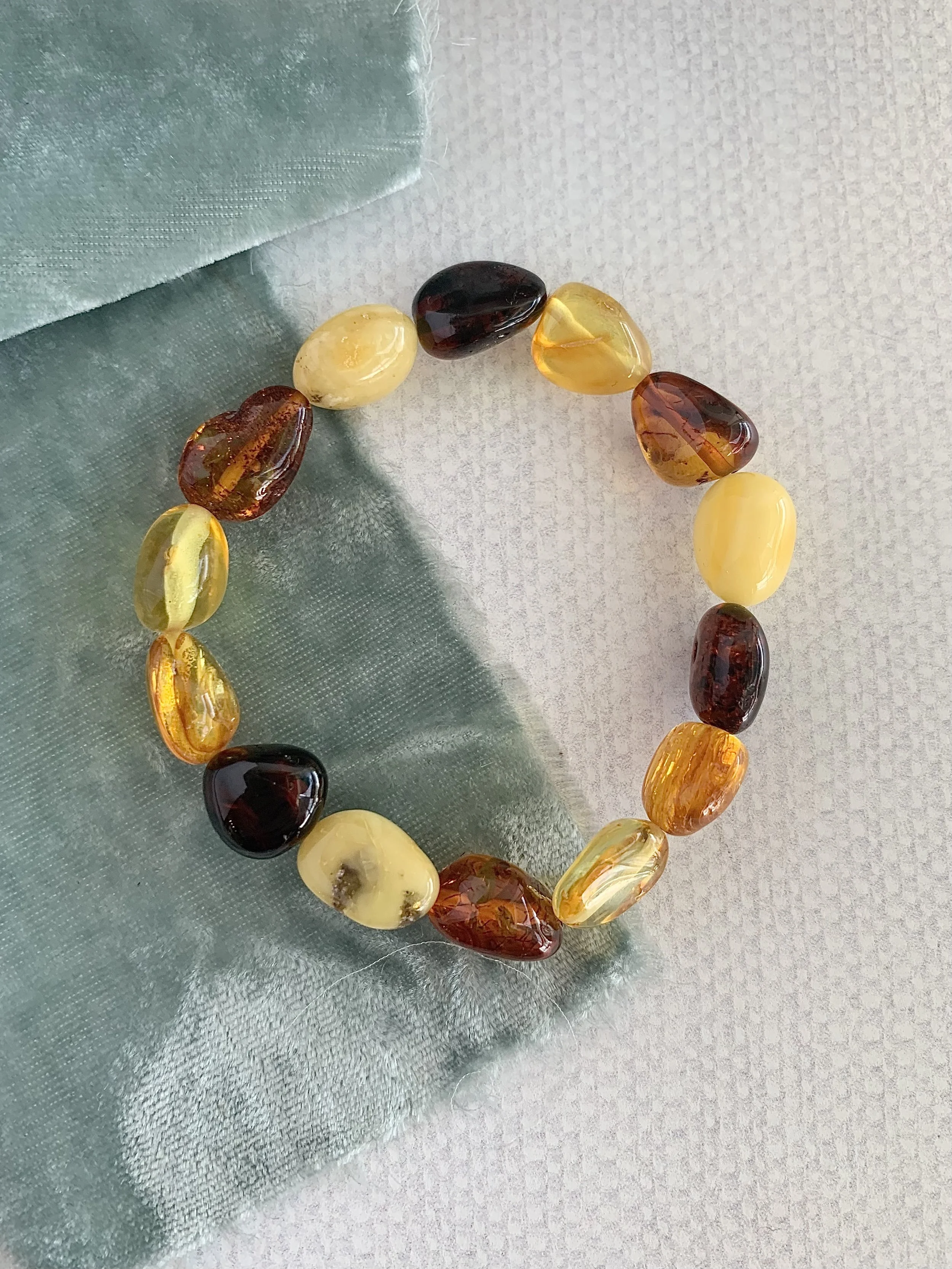 All the Tones of Amber Stretch Bracelet