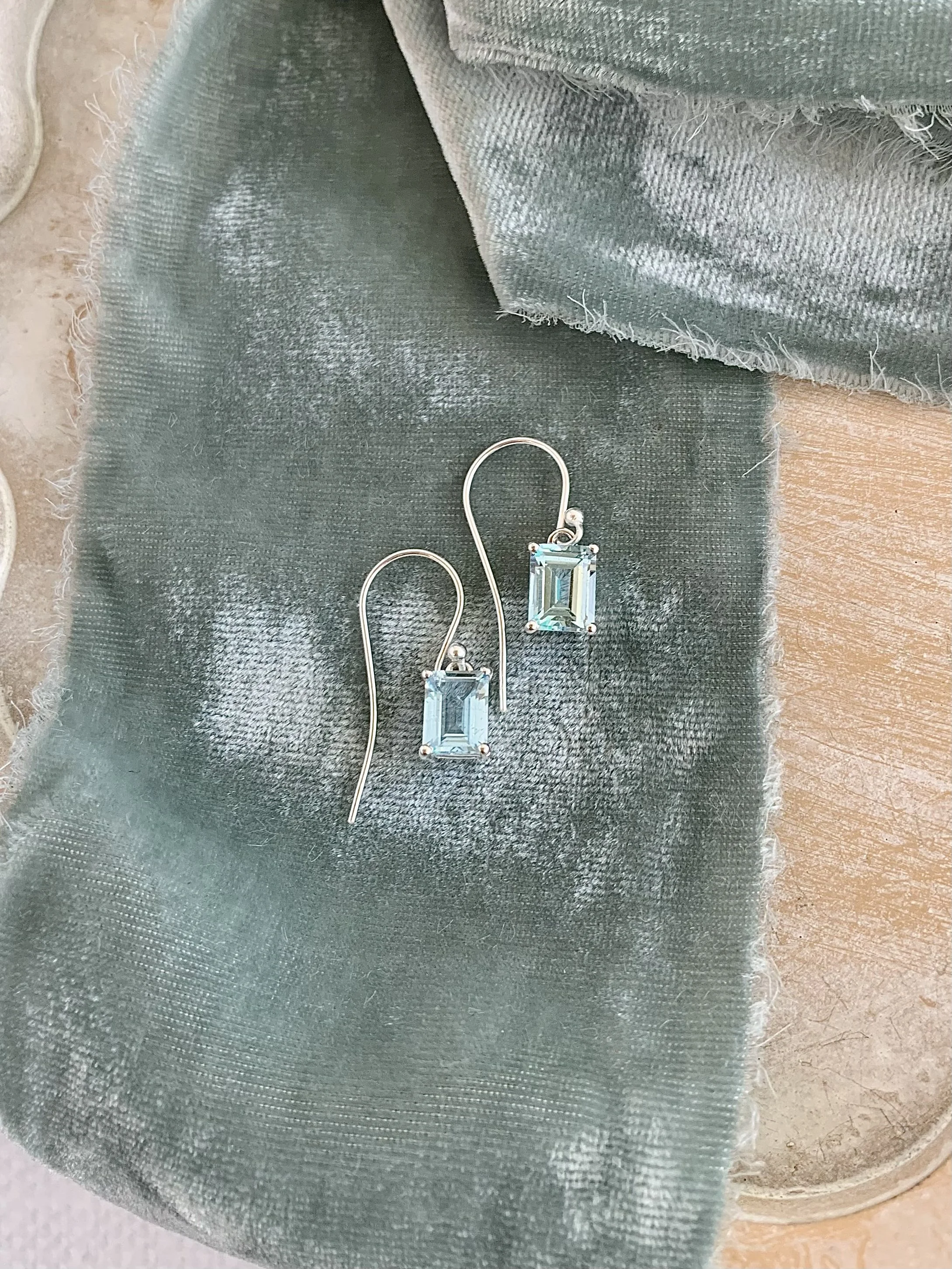 Timeless Blue Topaz Silver Earrings
