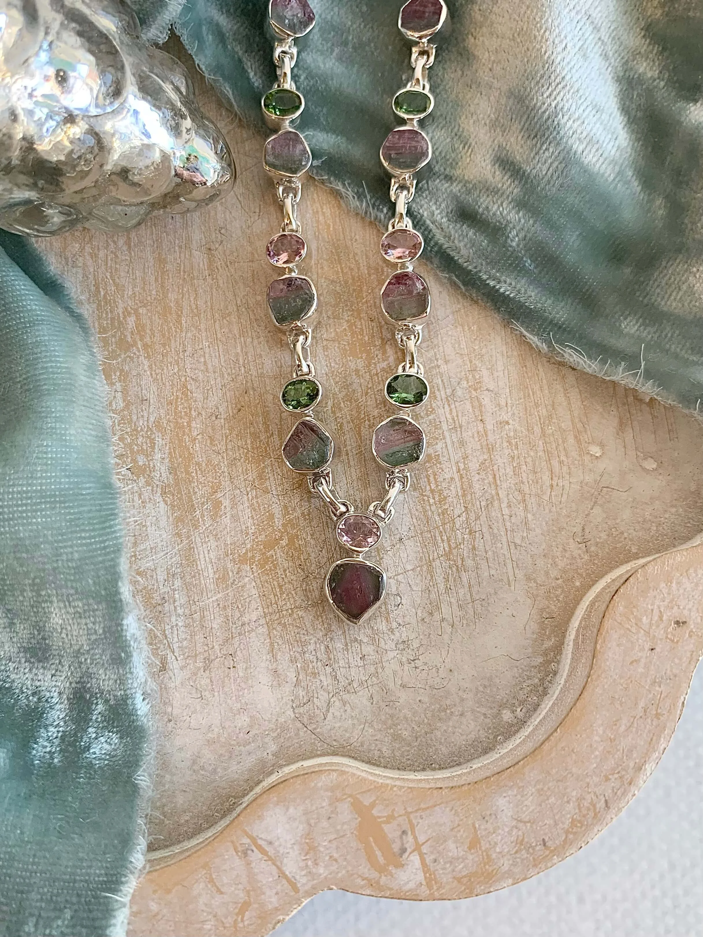 Juicy Tourmaline Silver Necklace