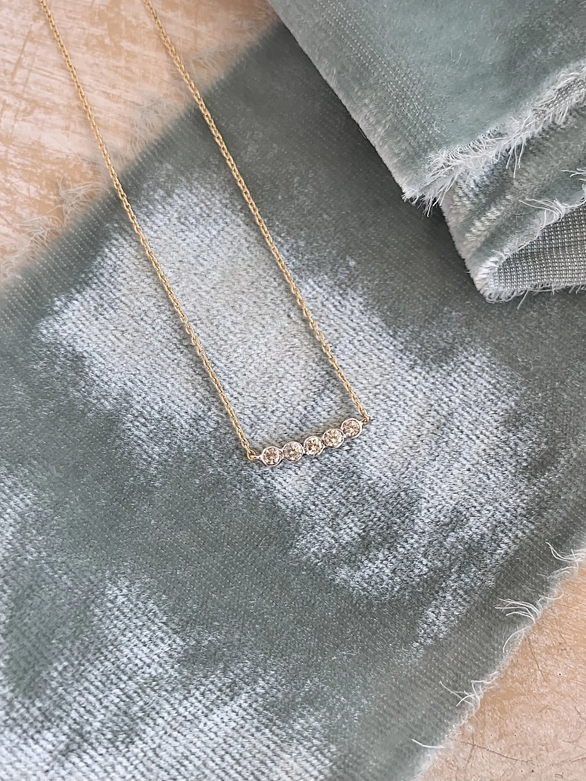 Aspiration 5 Diamond Mixed 14k Gold Necklace