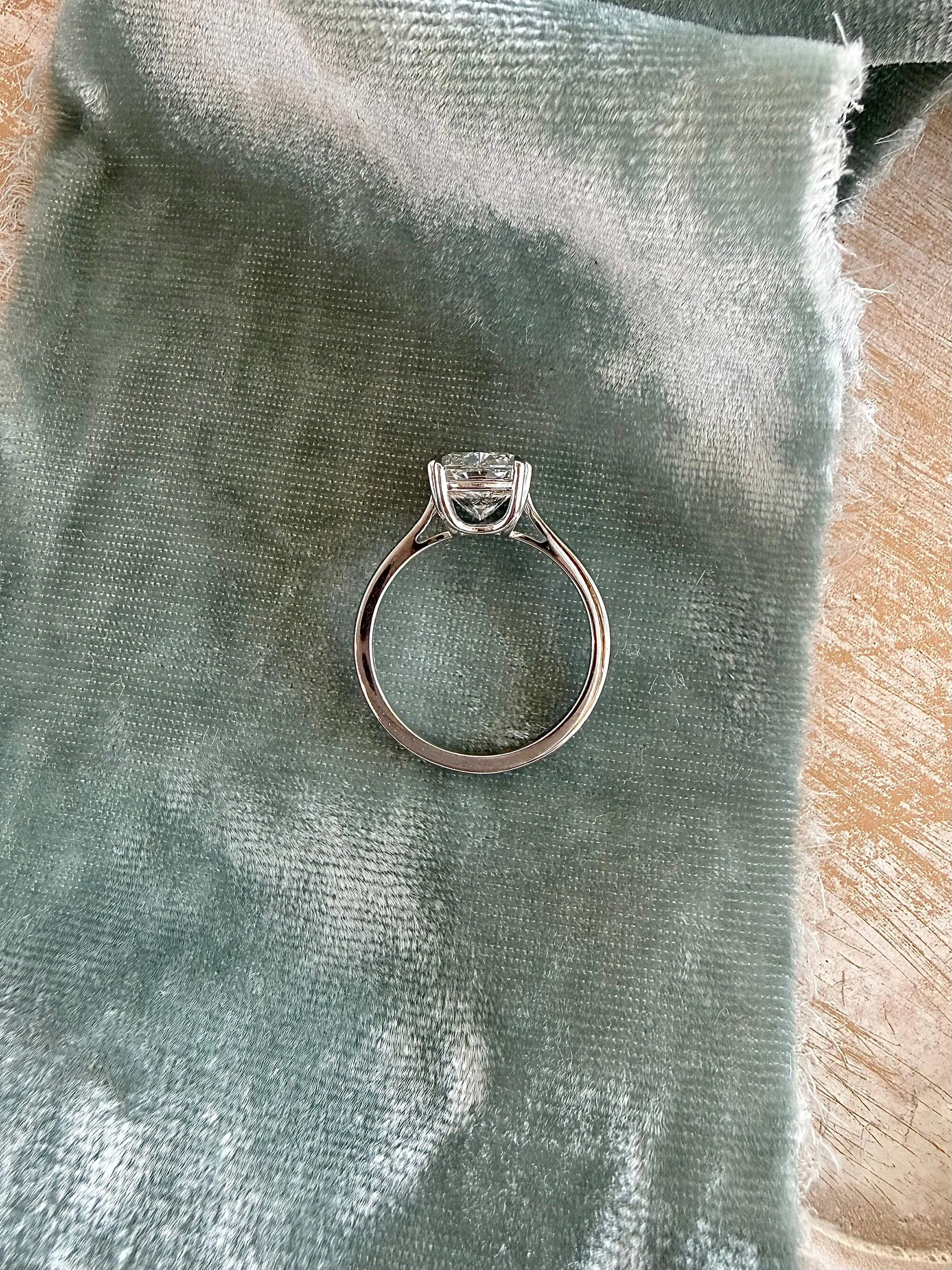 Rhodes Cushion Cut 3.1ctw Lab Diamond Solitaire Engagement Ring