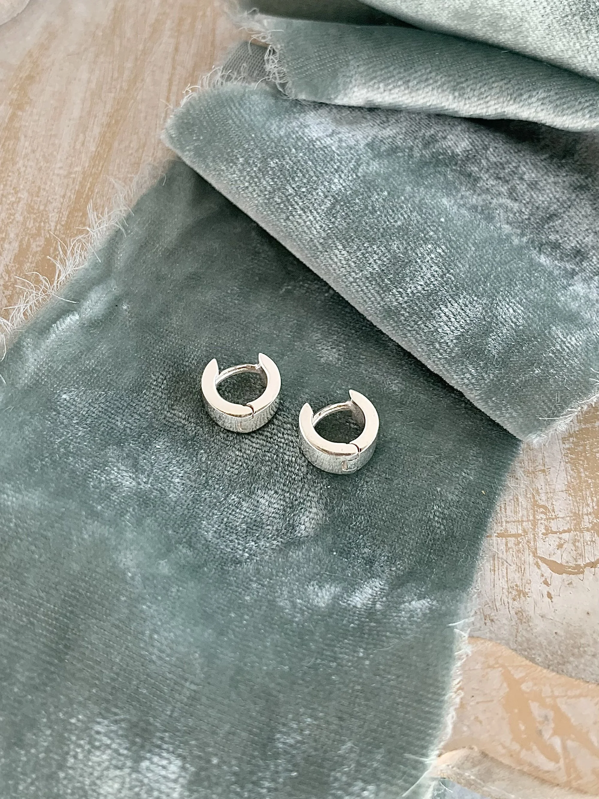 Chubby Silver Huggie Earrings