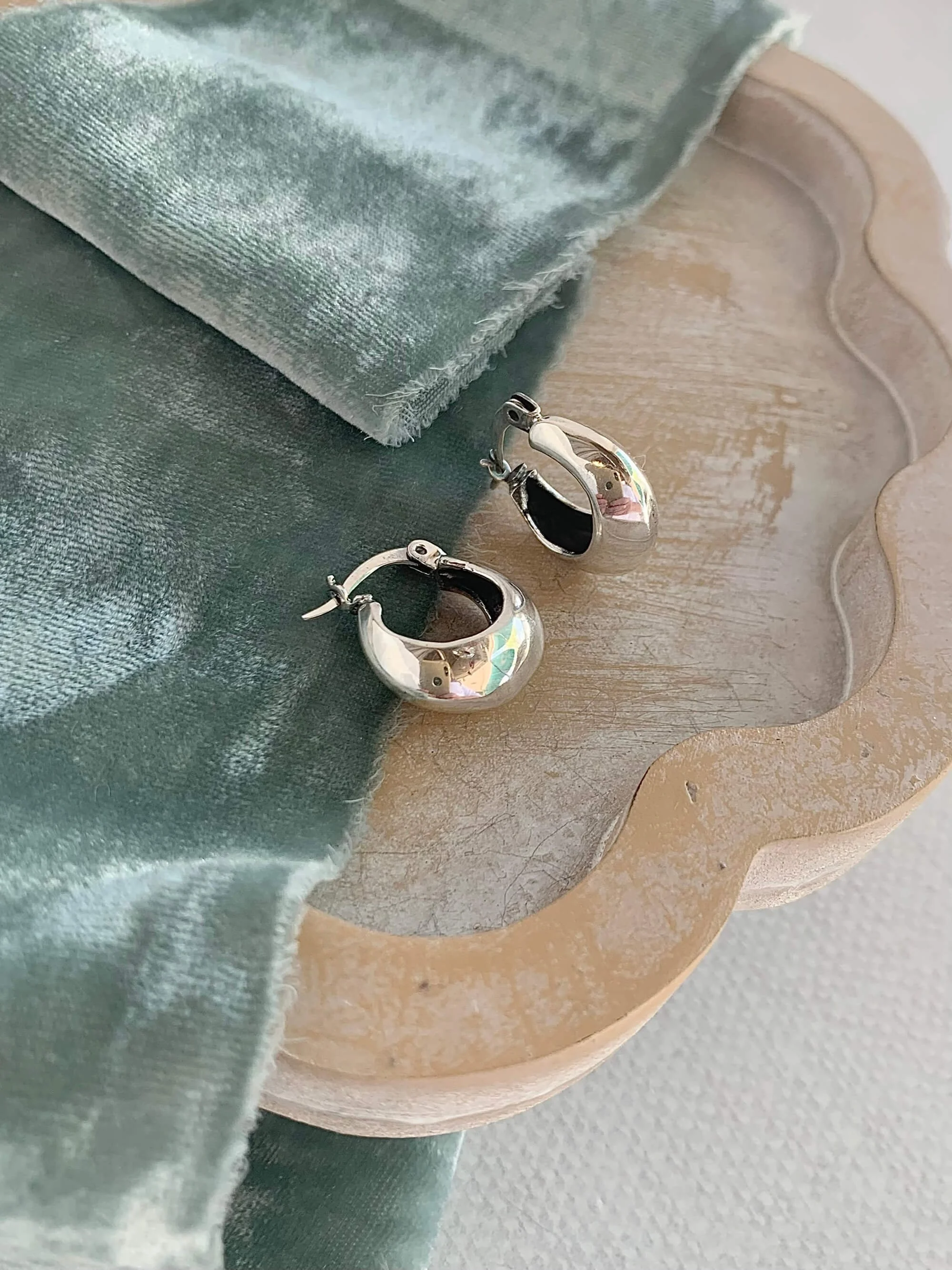 Chubby Silver Hoops