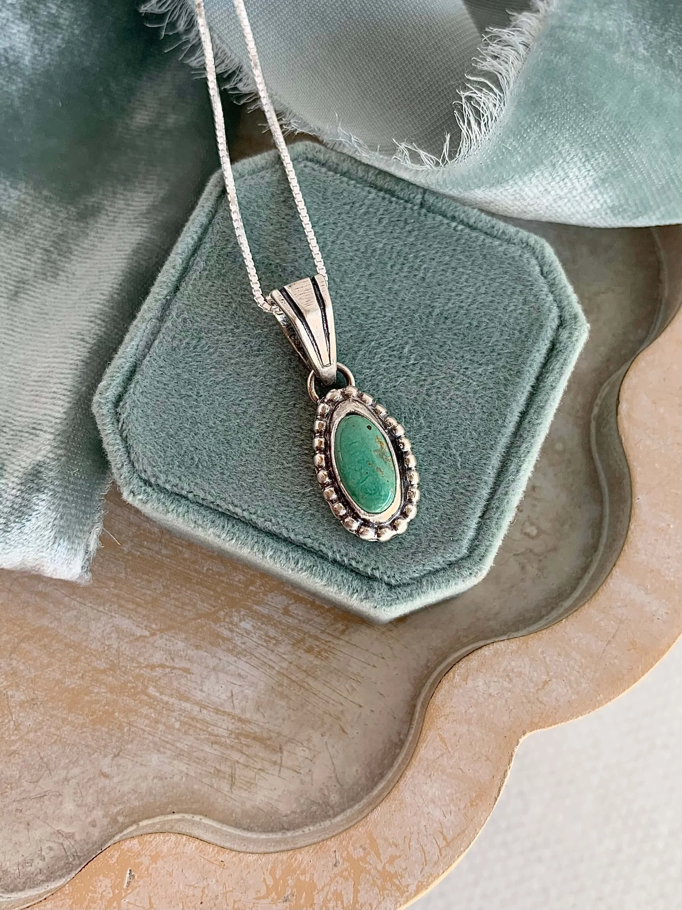 Native Made Turquoise Silver Necklace