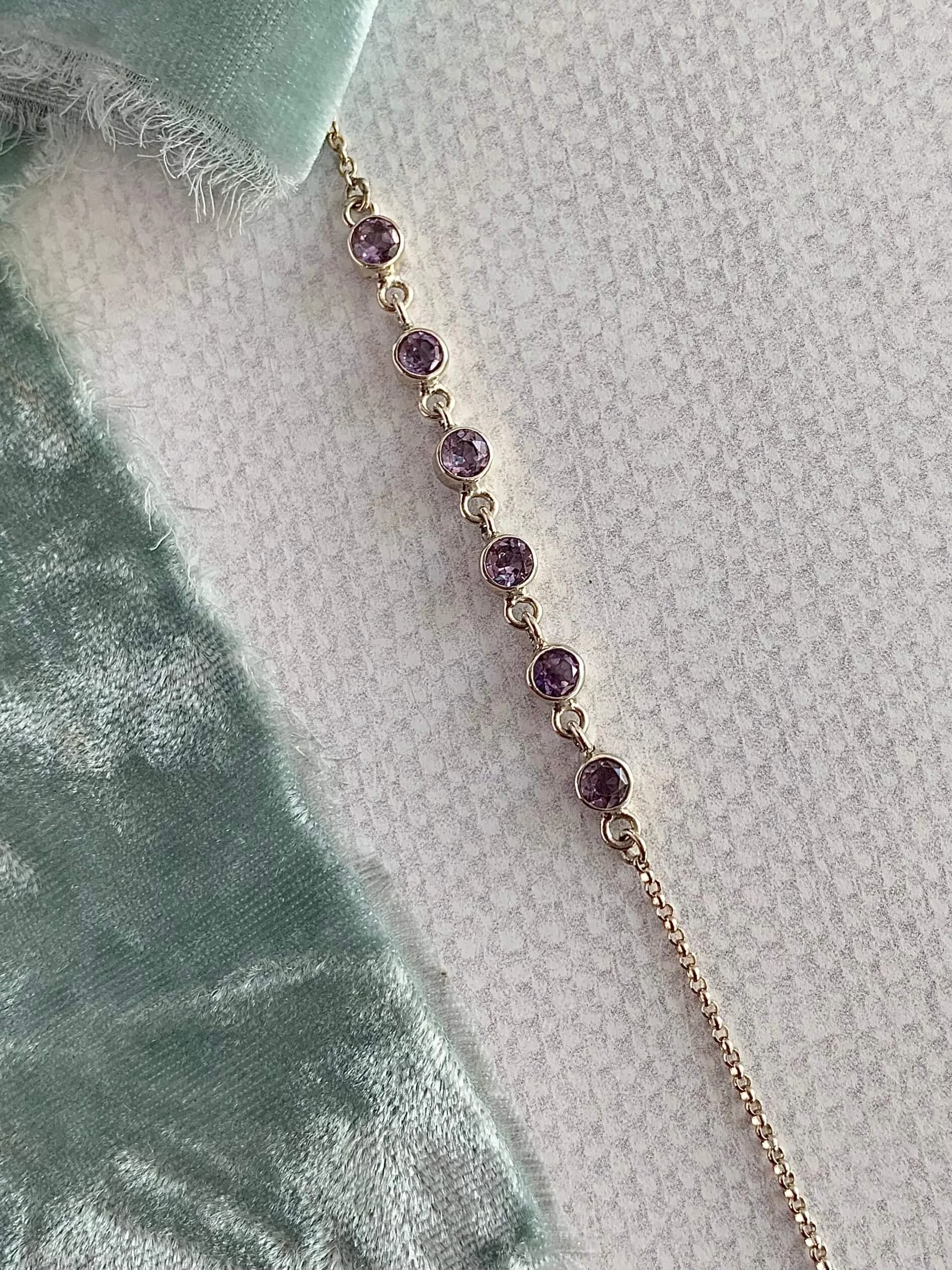 Faceted Amethyst Silver Bracelet