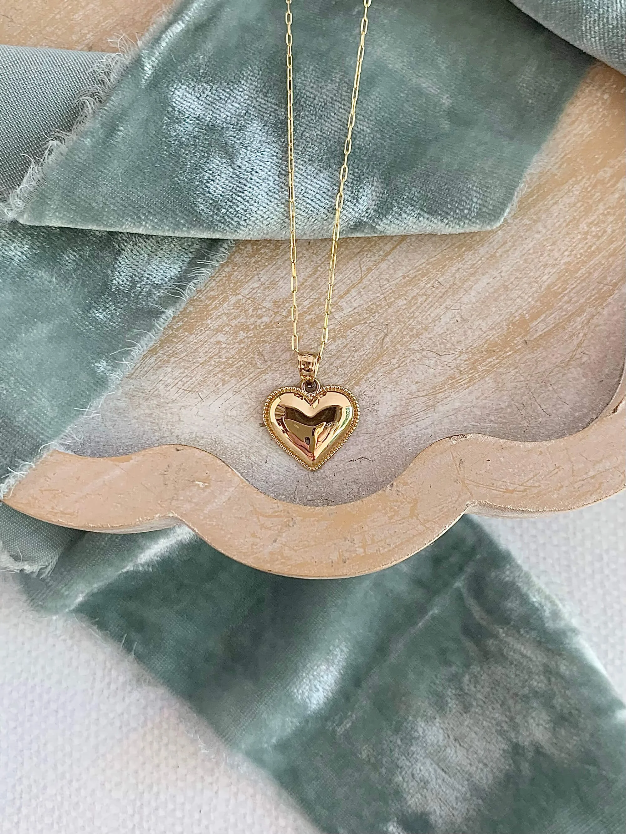 Golden Sweet Heart 14k Yellow Gold Necklace