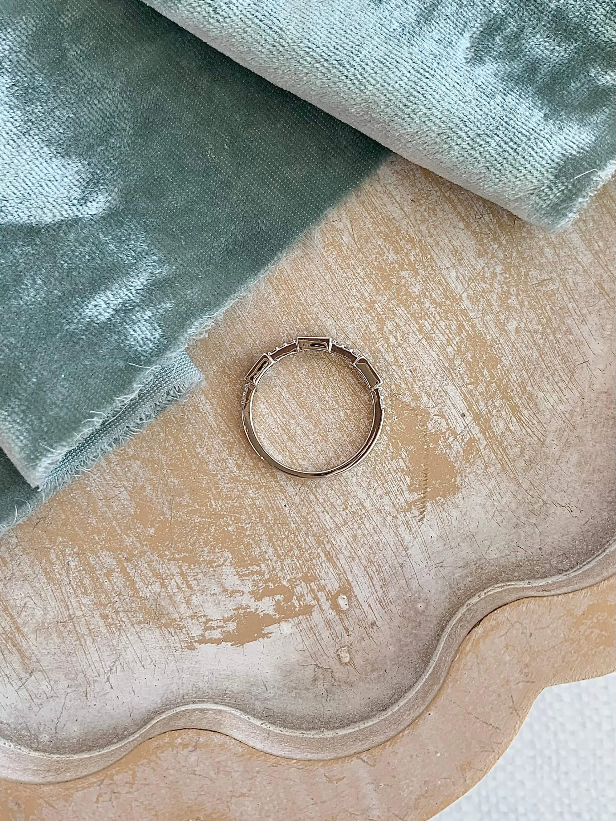 Sapphire and Diamond 14k White Gold Ring