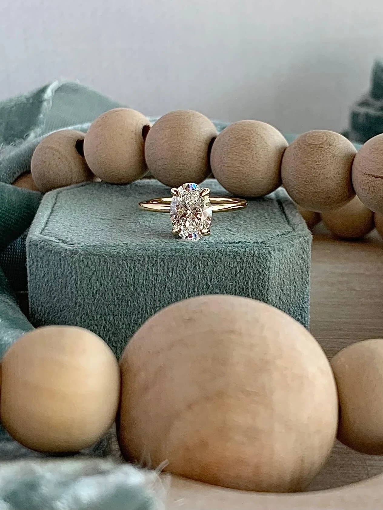 Abigail 2.0 Carat Oval Lab Diamond 14k Yellow Gold Engagement Ring