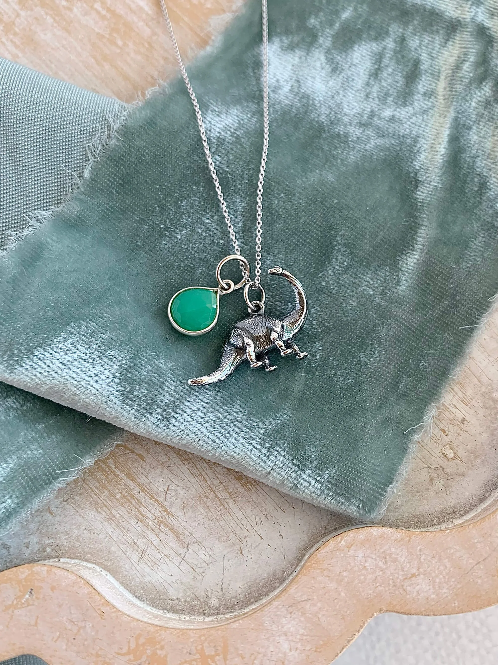 Veggiesaurus Aventurine Silver Necklace