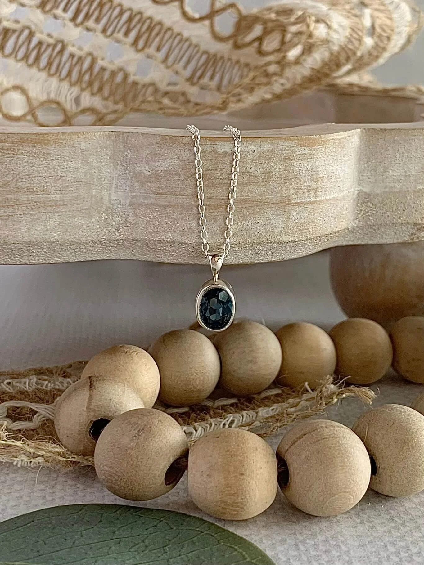 Elevating London Blue Topaz Silver Necklace
