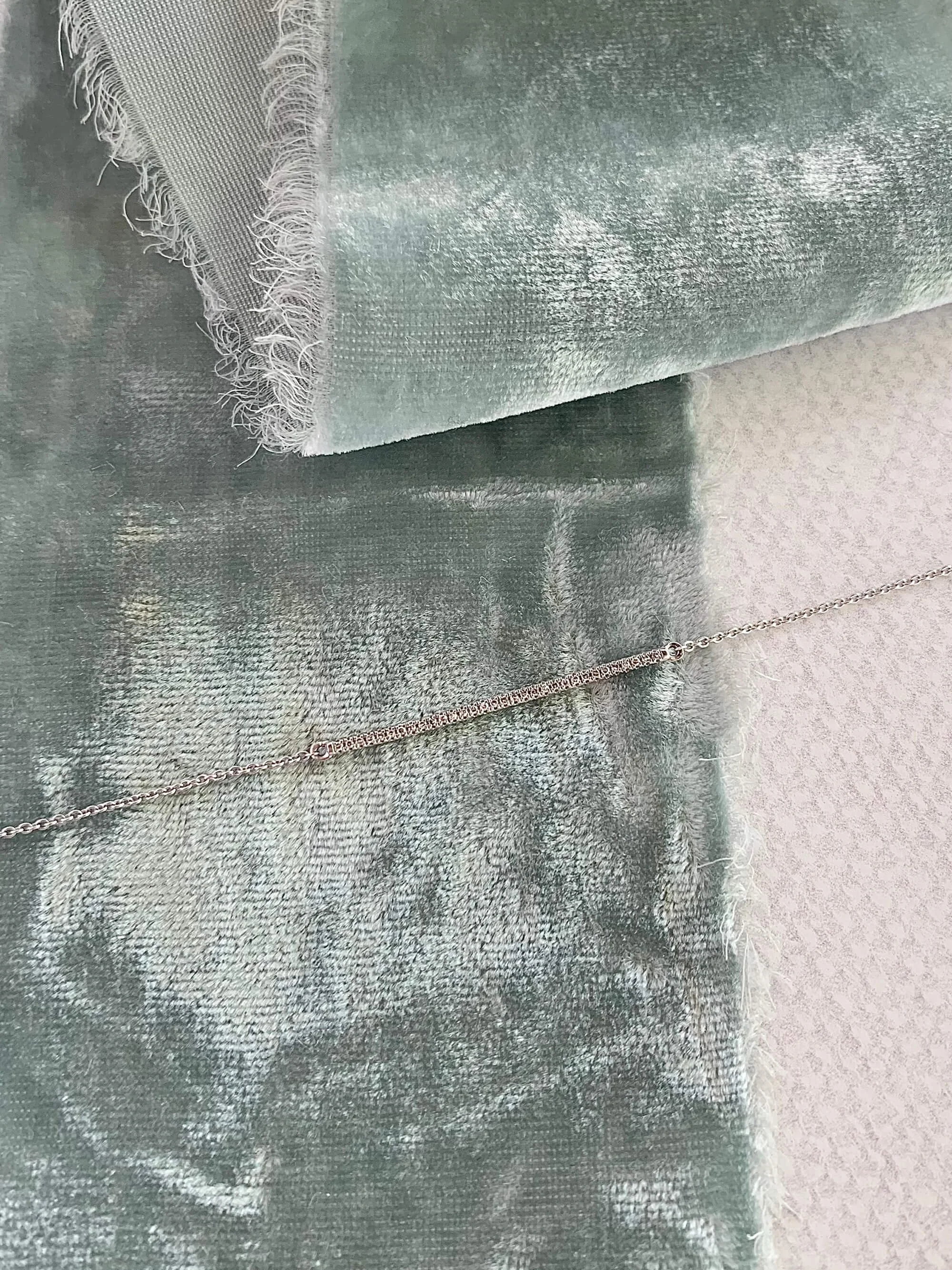 Slender Pave Diamond Bar 14k White Gold Bracelet