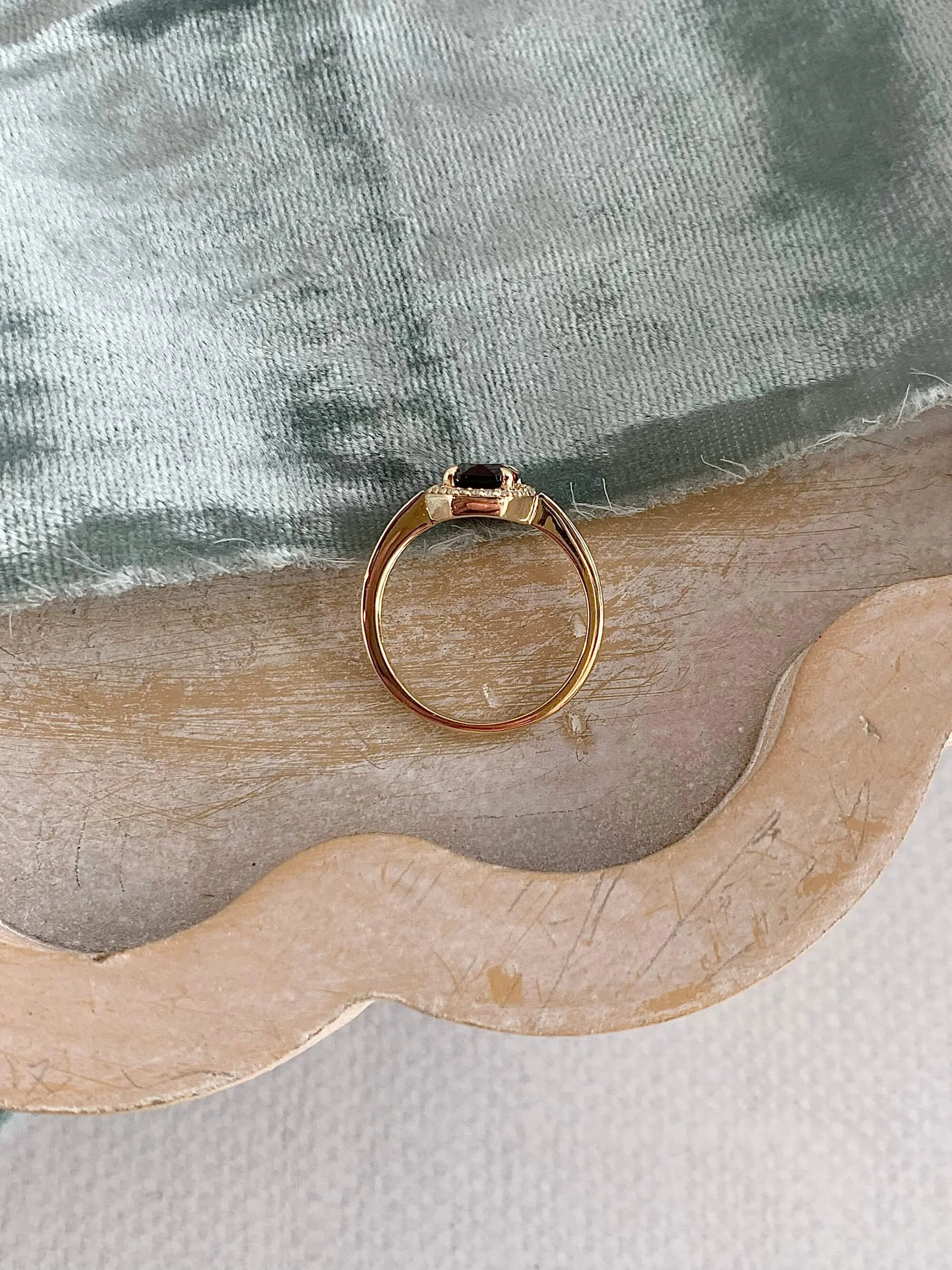 Duchess Garnet Diamond 14k Yellow Gold Ring