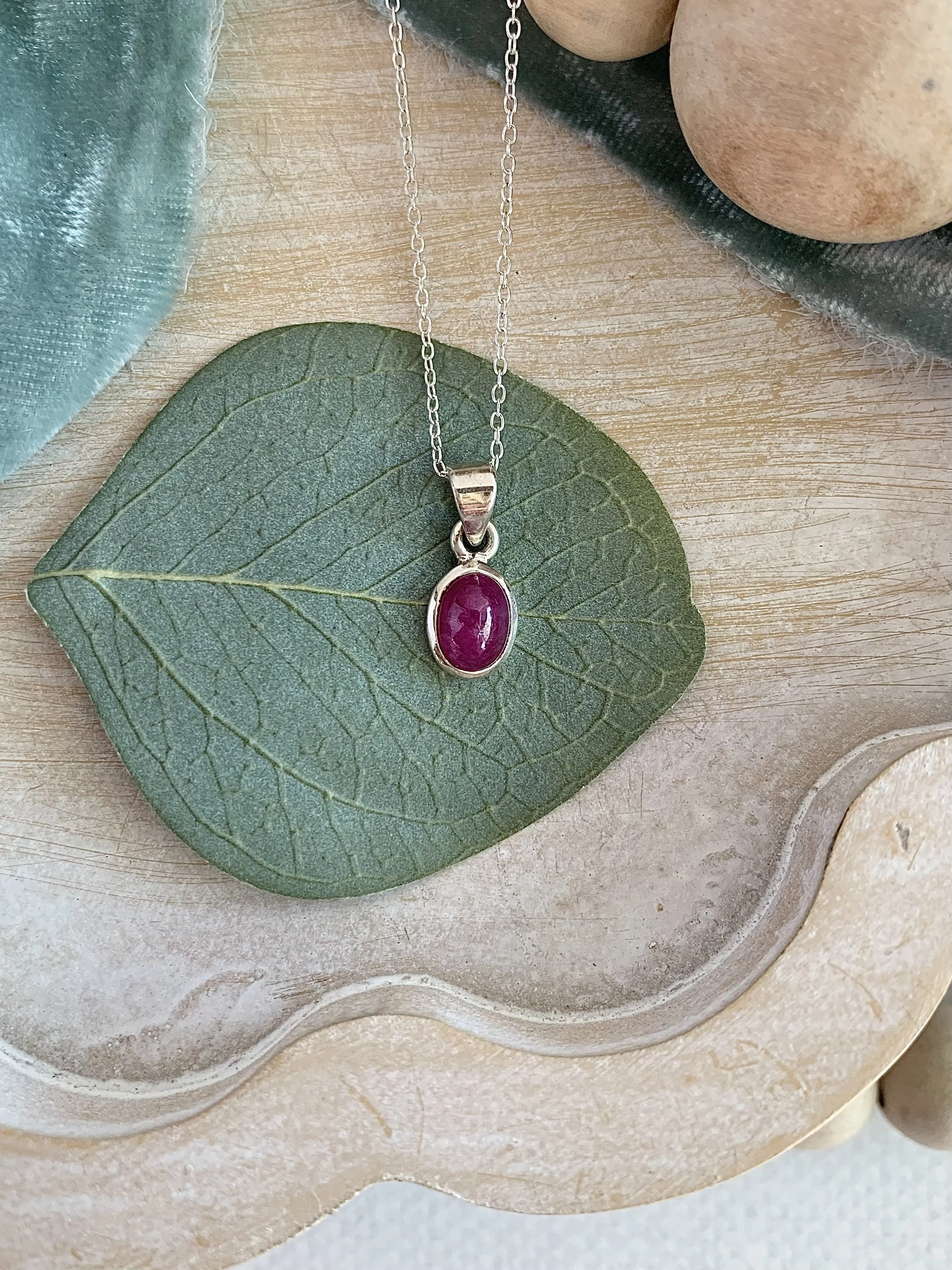Revitalizing Ruby Silver Necklace