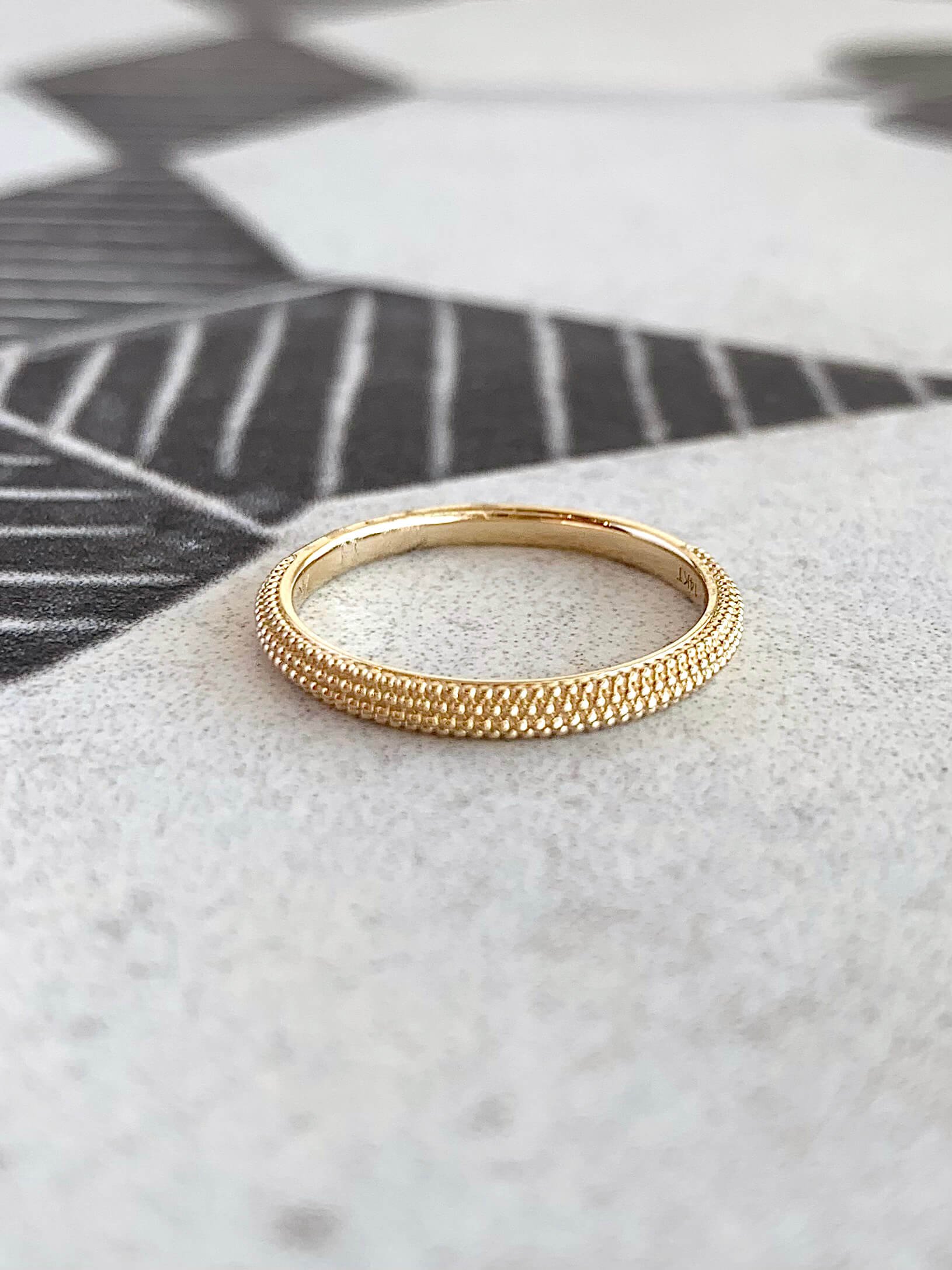 Triple Beaded 14k Yellow Gold Band Albuquerque Jewelry Stores