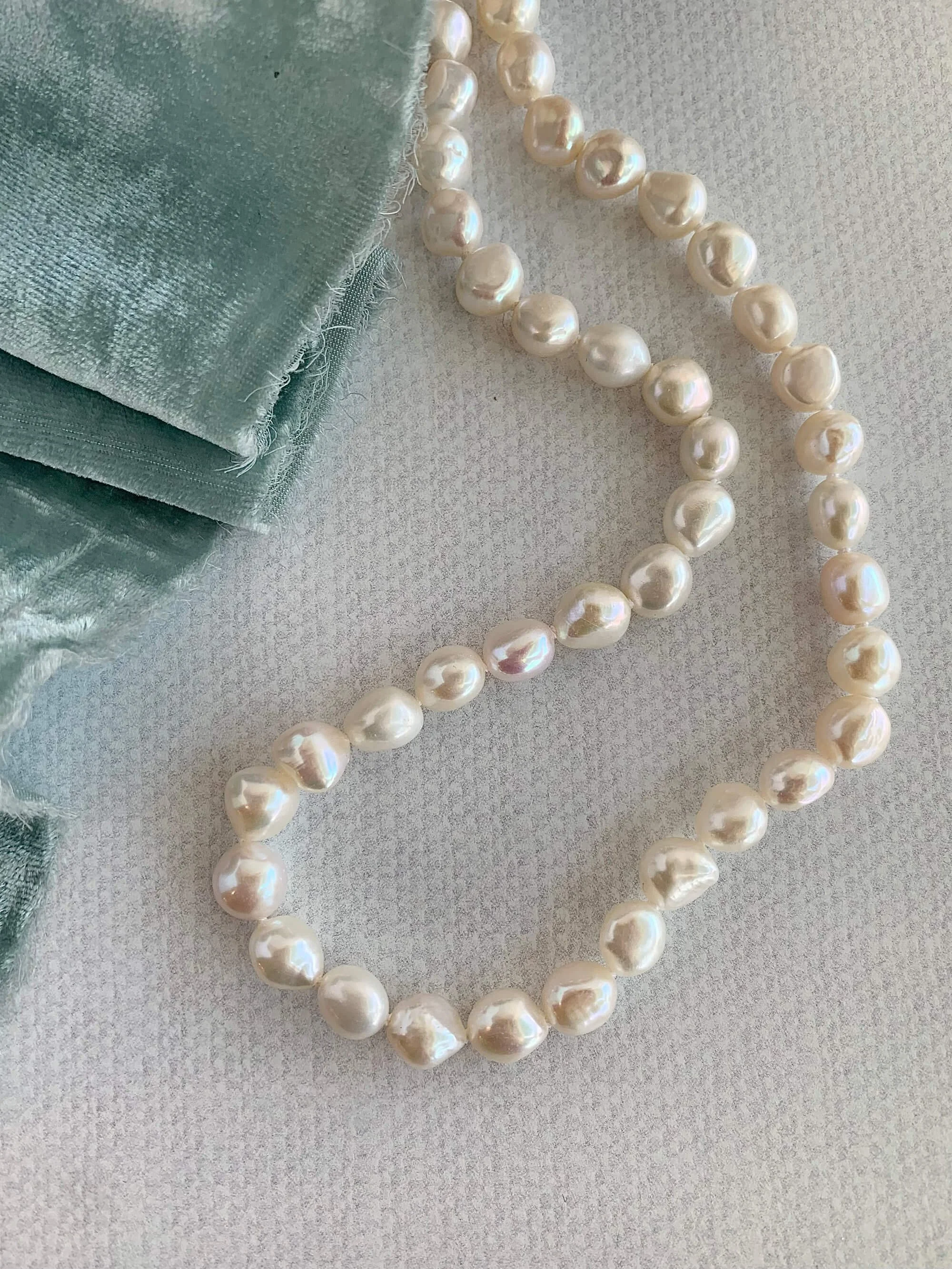 Hand-Knotted Potato Pearl Silver Necklace