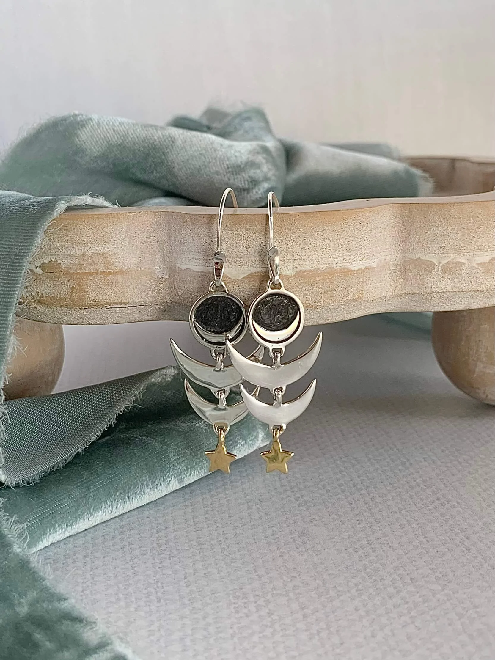 Celestial Woman Handmade Mixed Metal Earrings