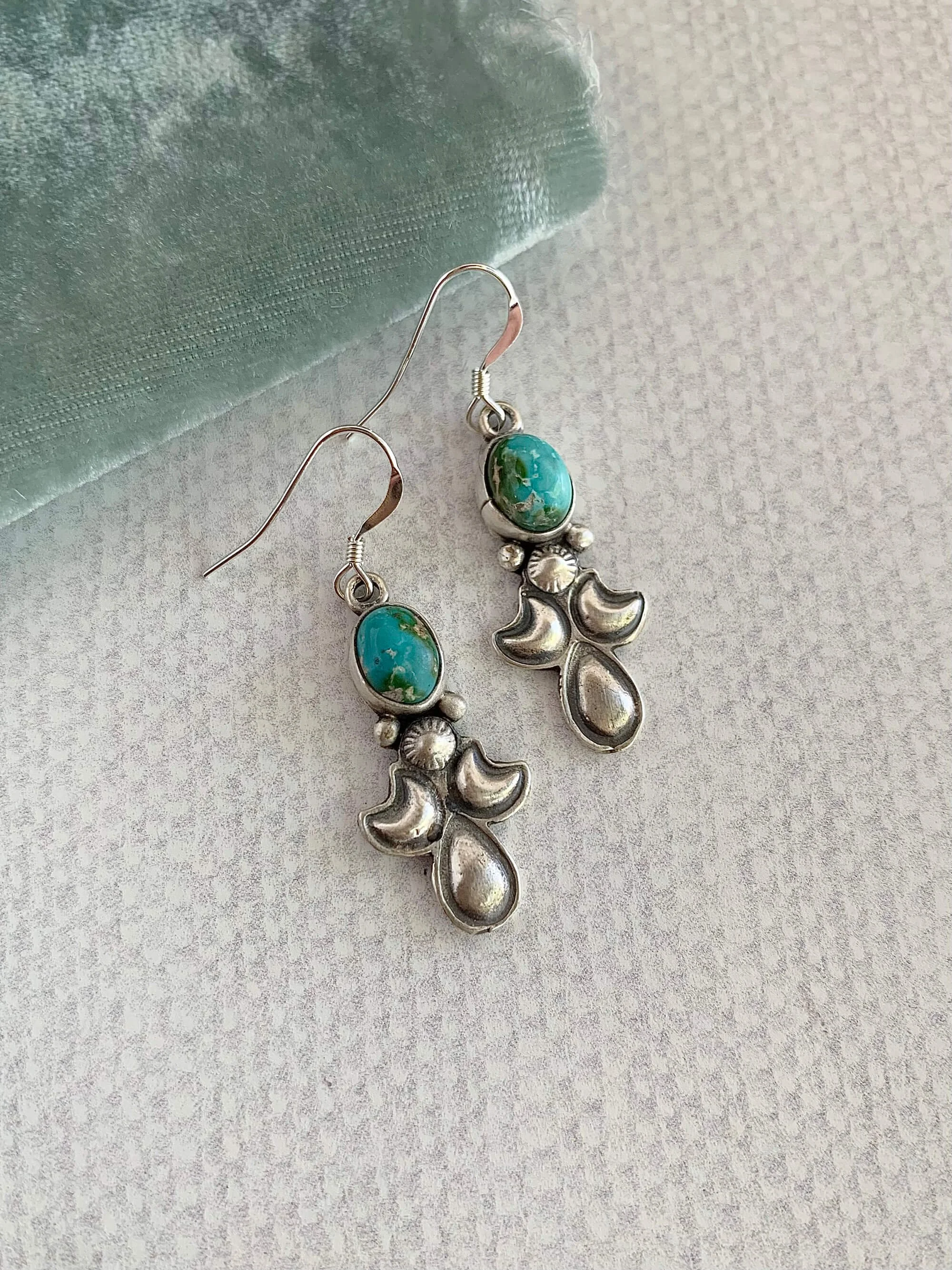 Sonoran Turquoise Celestial Silver Earrings