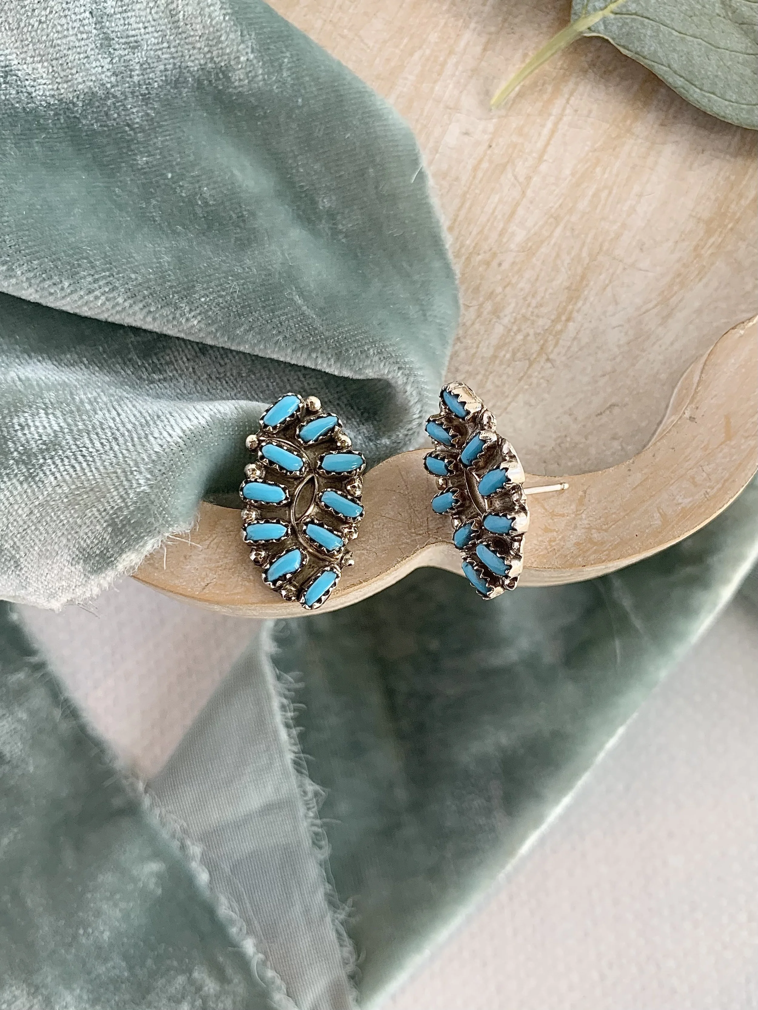 Pathway Turquoise Silver Stud Earrings