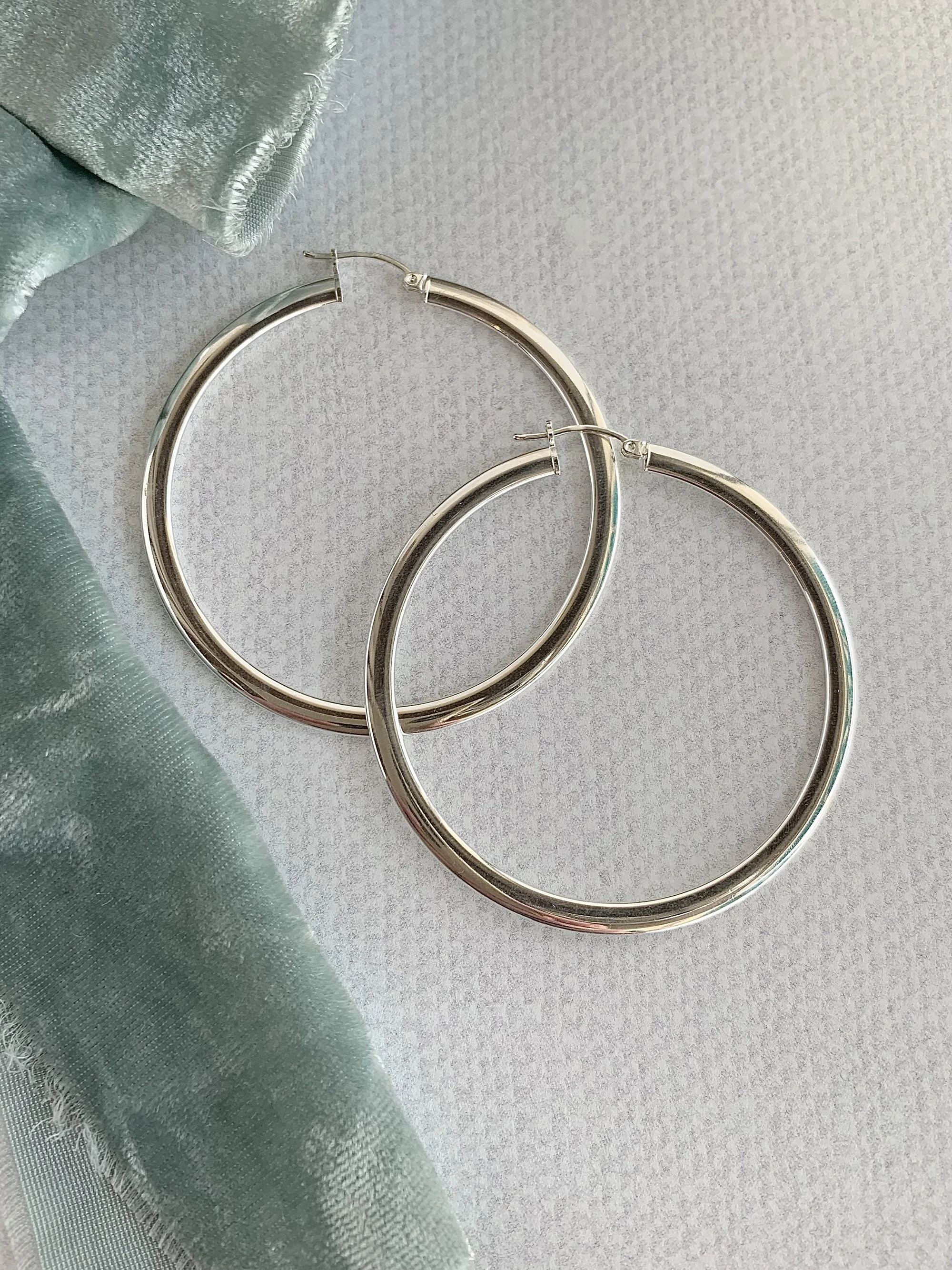 Bold Large Silver Hoops