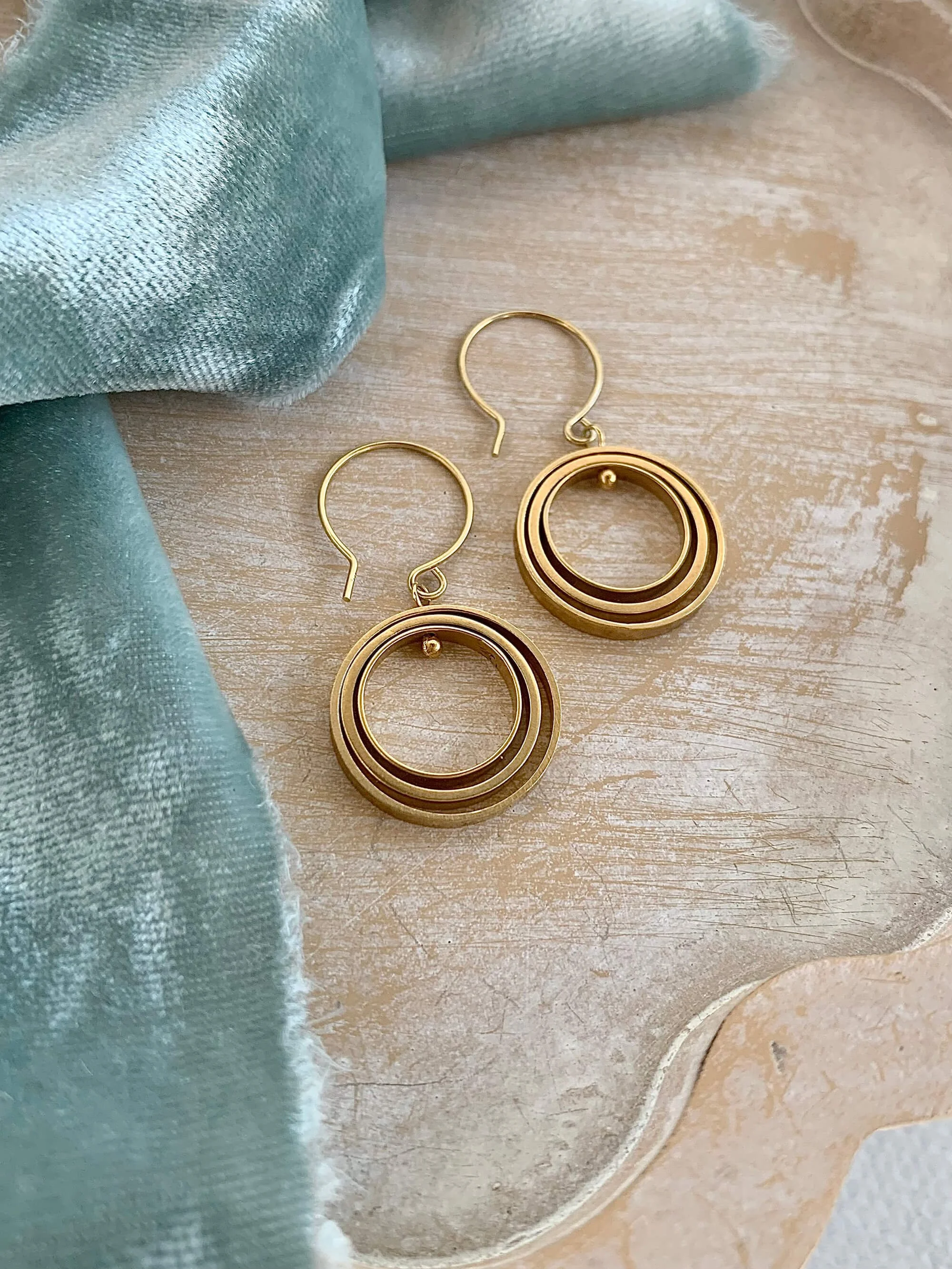 Circles of Time Handmade Goldfill Earrings