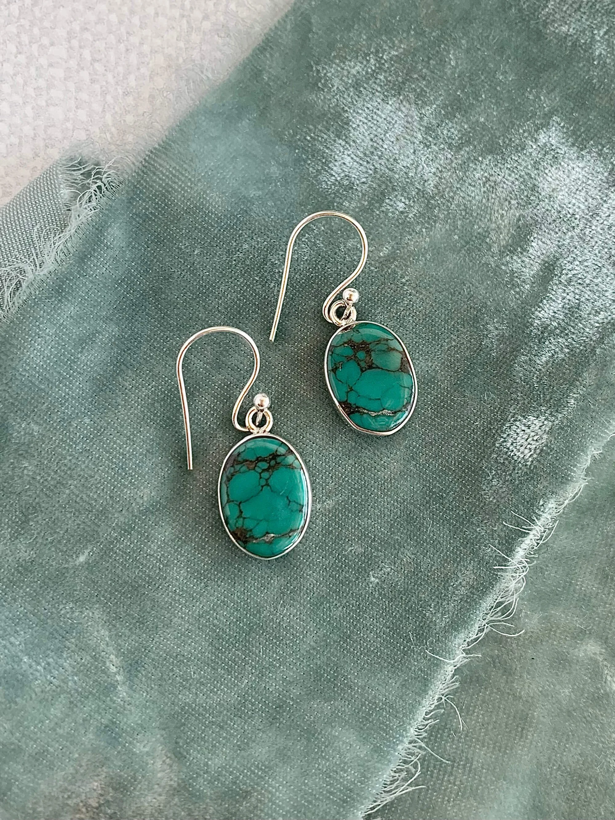 Balancing Turquoise Silver Earrings