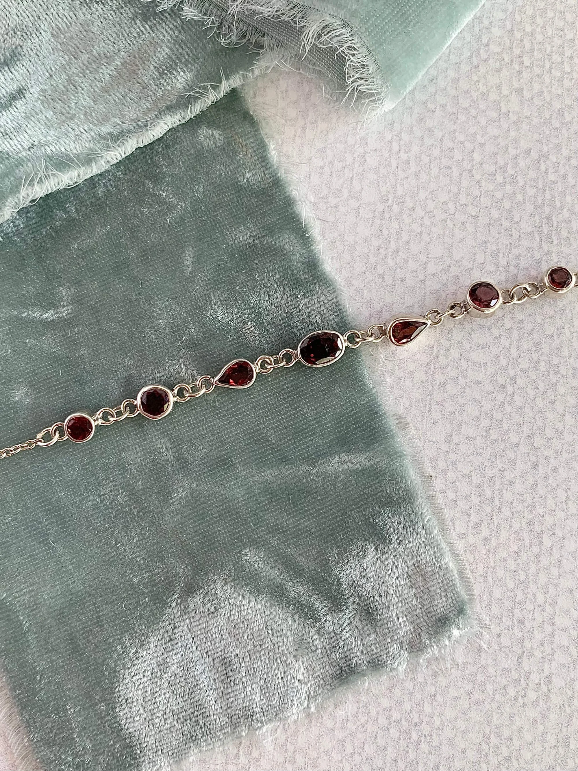 Rich Garnet Silver Bracelet