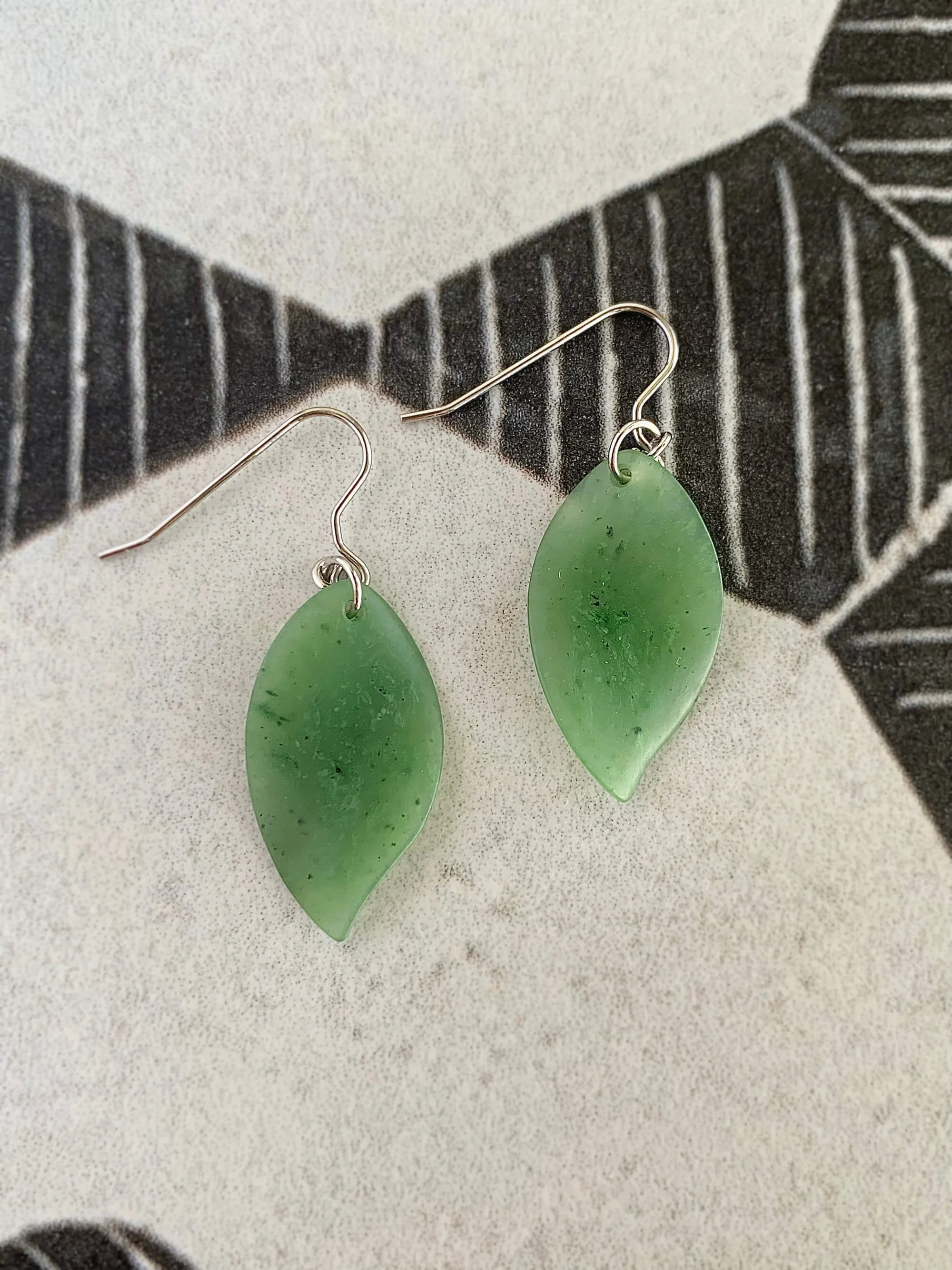 Harmonious Jade Silver Earrings