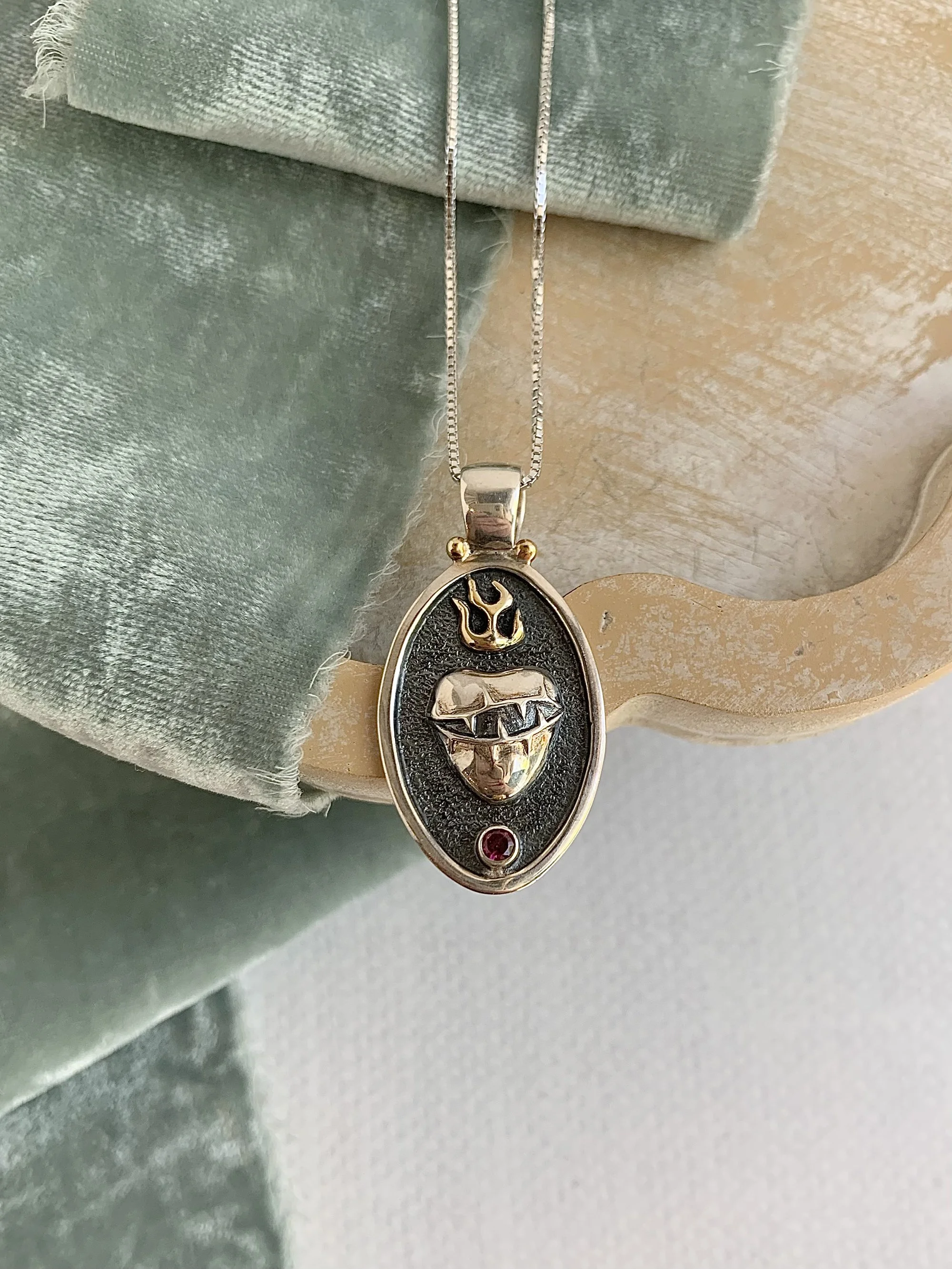 My Bound Heart Bronze & Silver Necklace