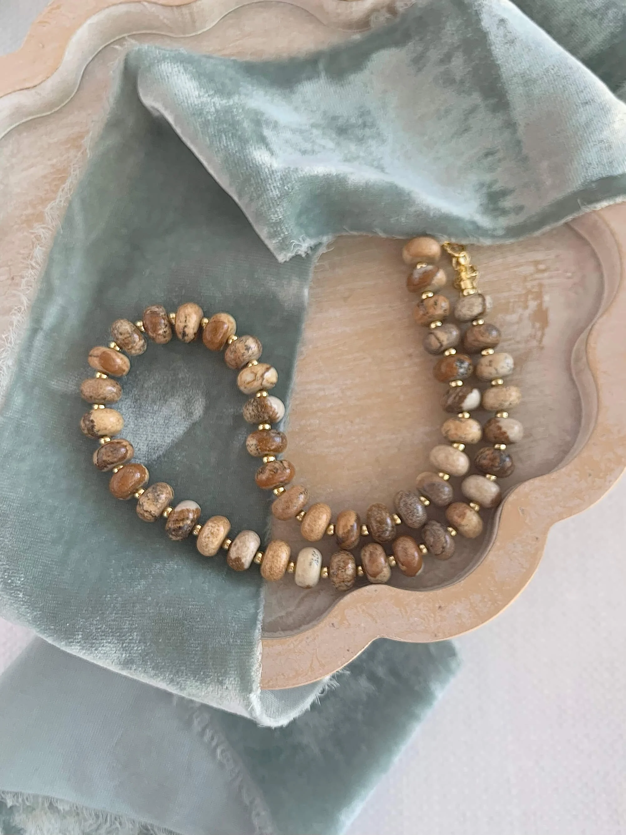 Bold Jasper Mixed Metal Necklace