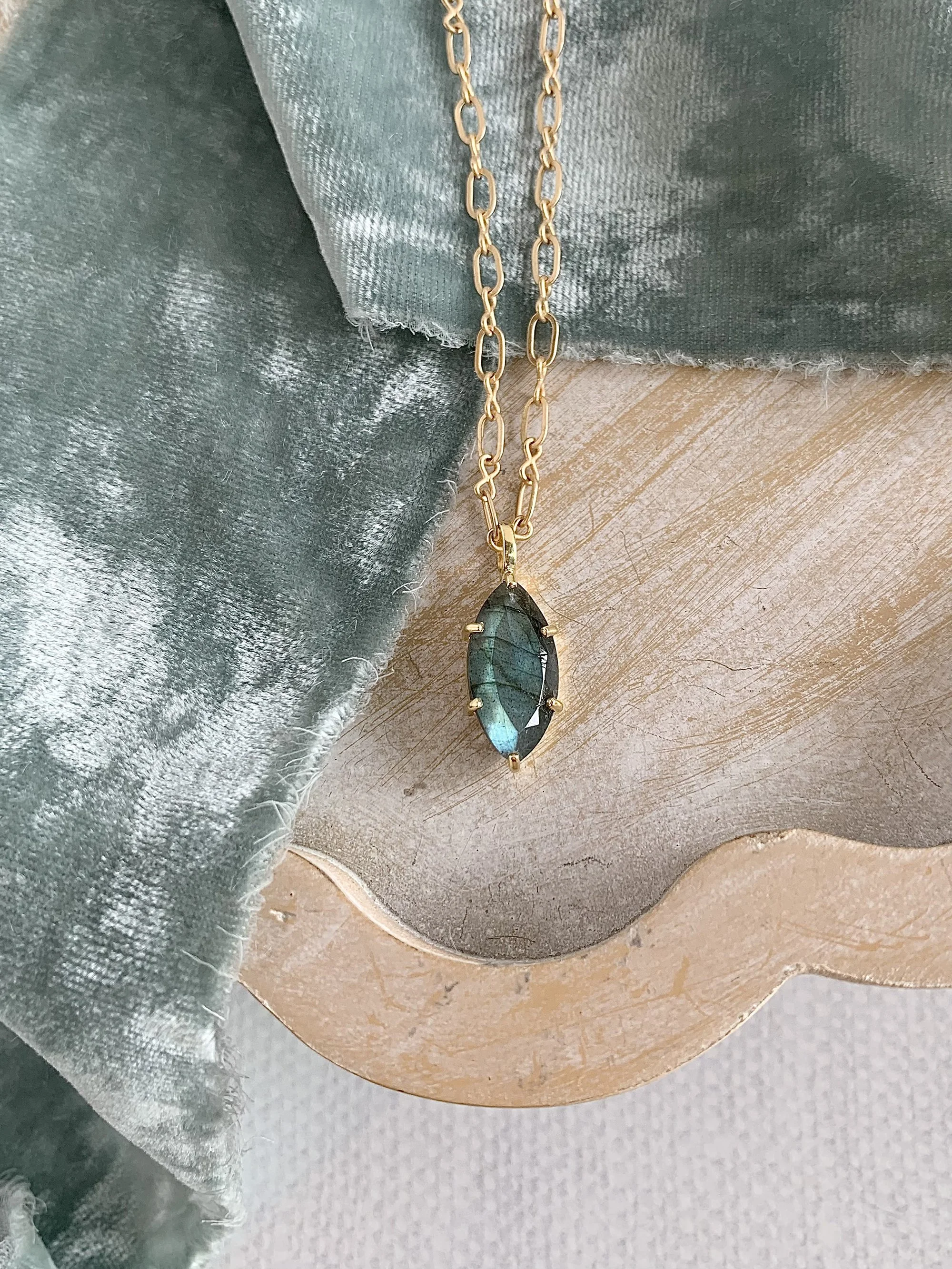 Glowing Labradorite Gold Fill Necklace