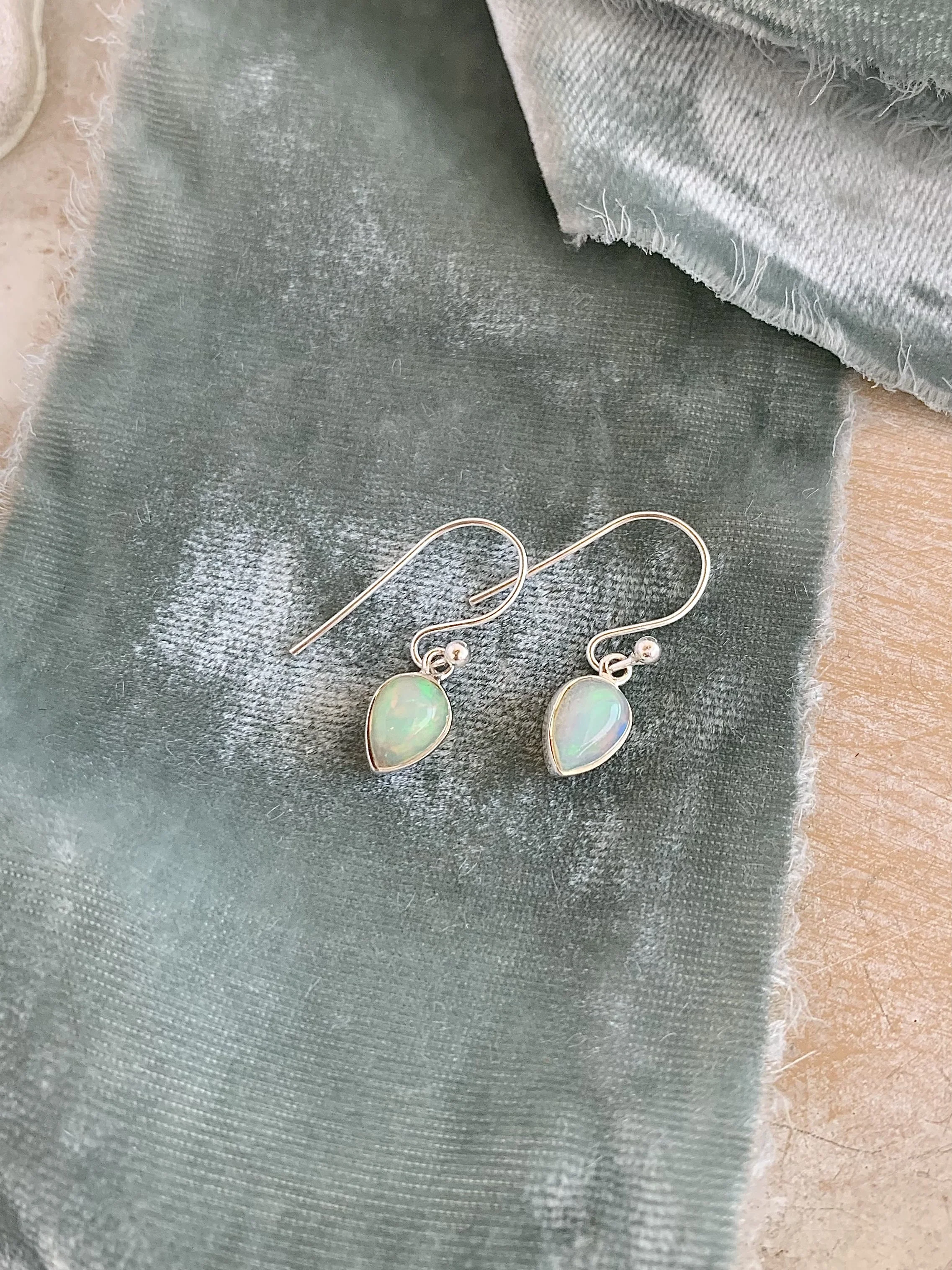 Liquid Ethiopian Opal Silver Earrings
