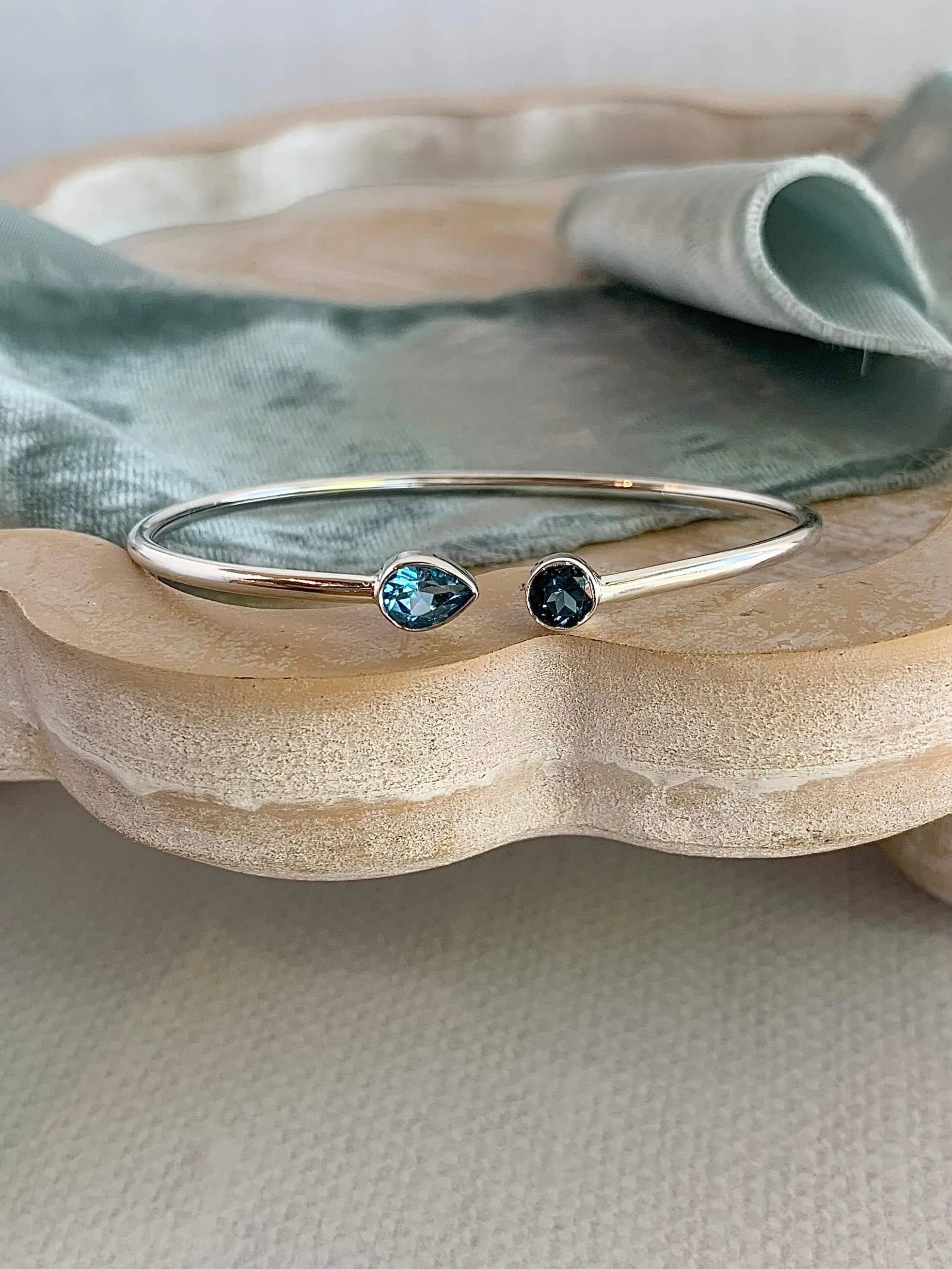 London Blue Topaz Silver Twist Bracelet