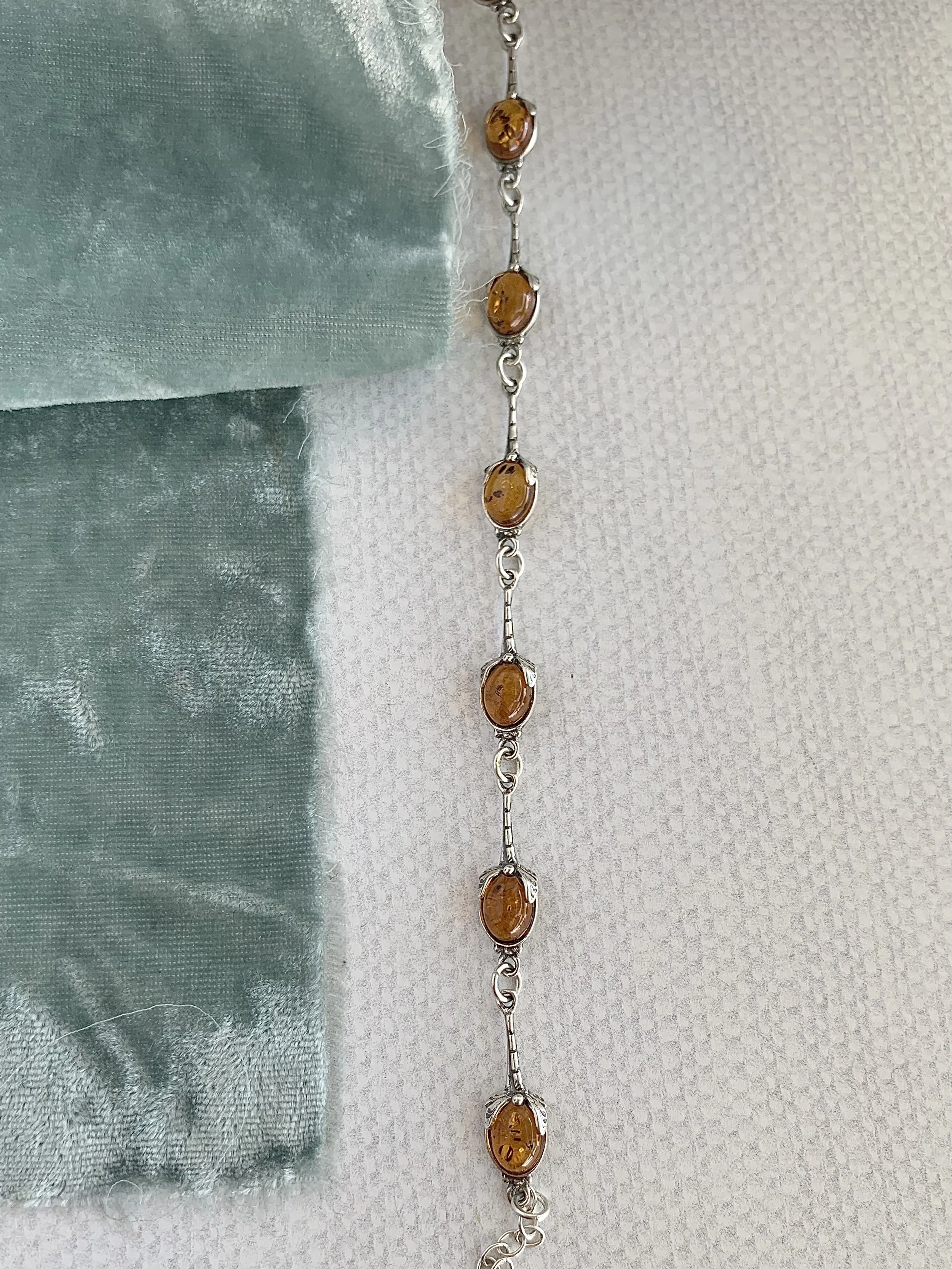 Dragonfly Amber Silver Bracelet
