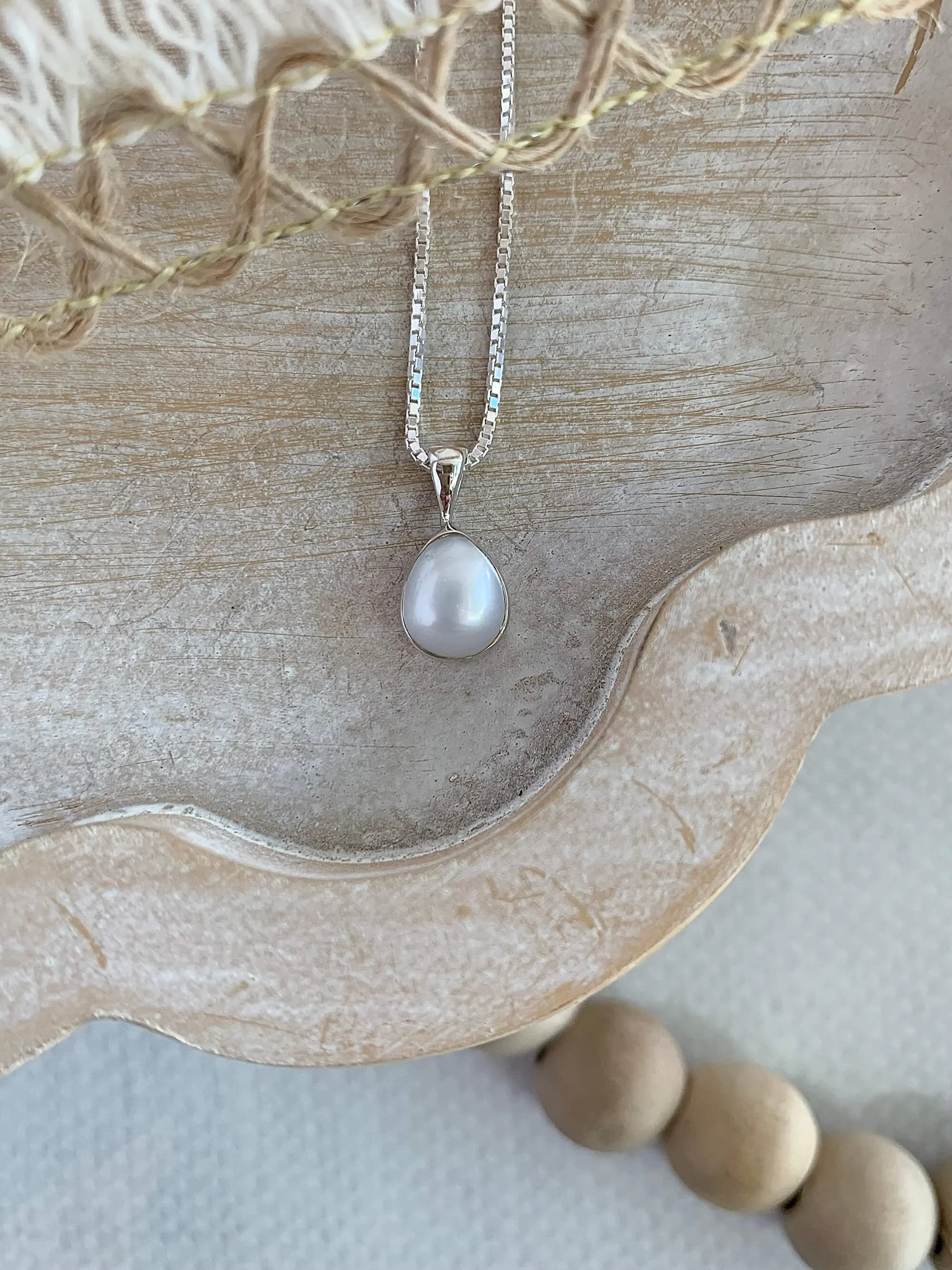 Delicate Freshwater Pearl Silver Necklace