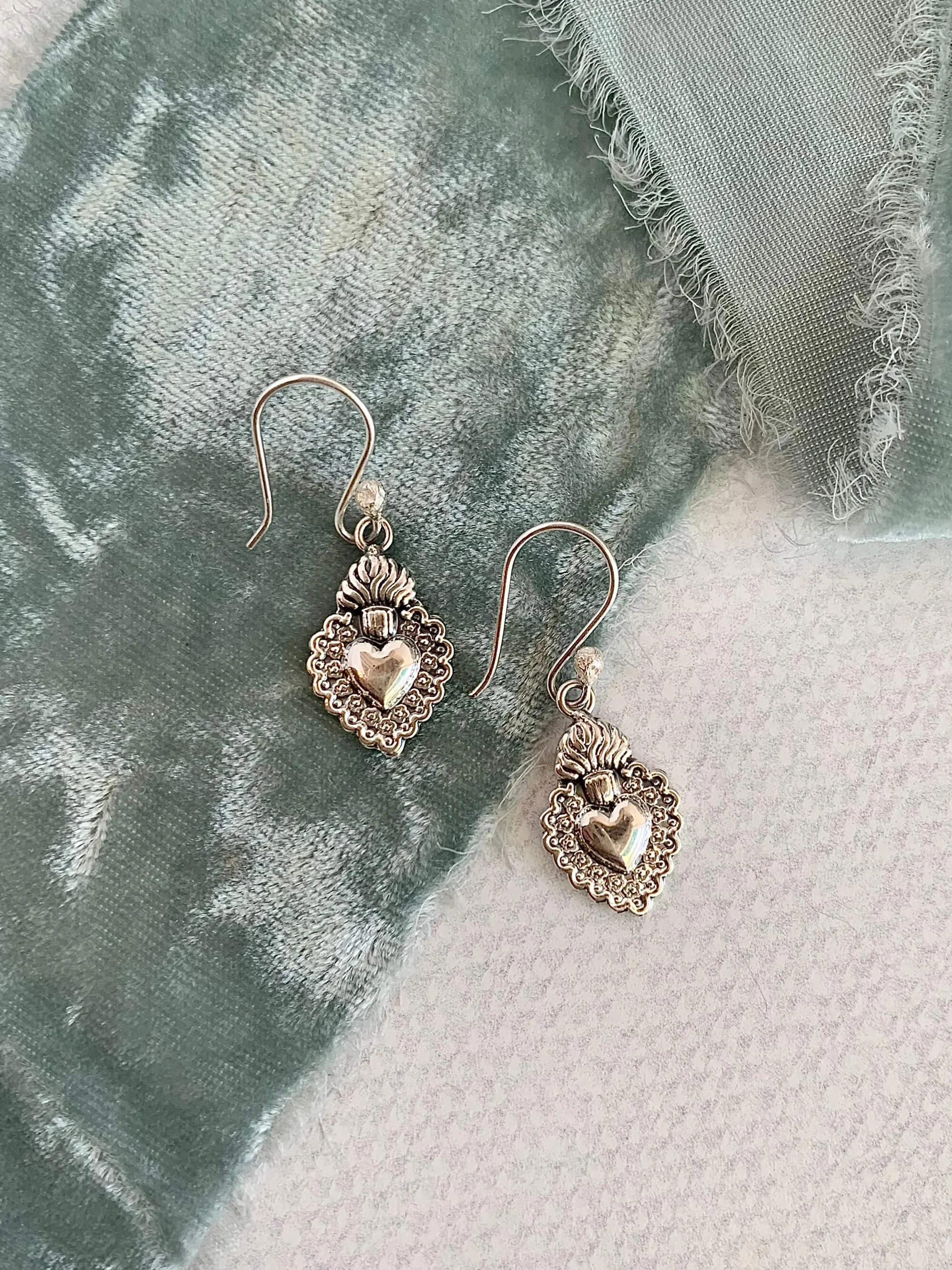 Milagro Heart Silver Earrings
