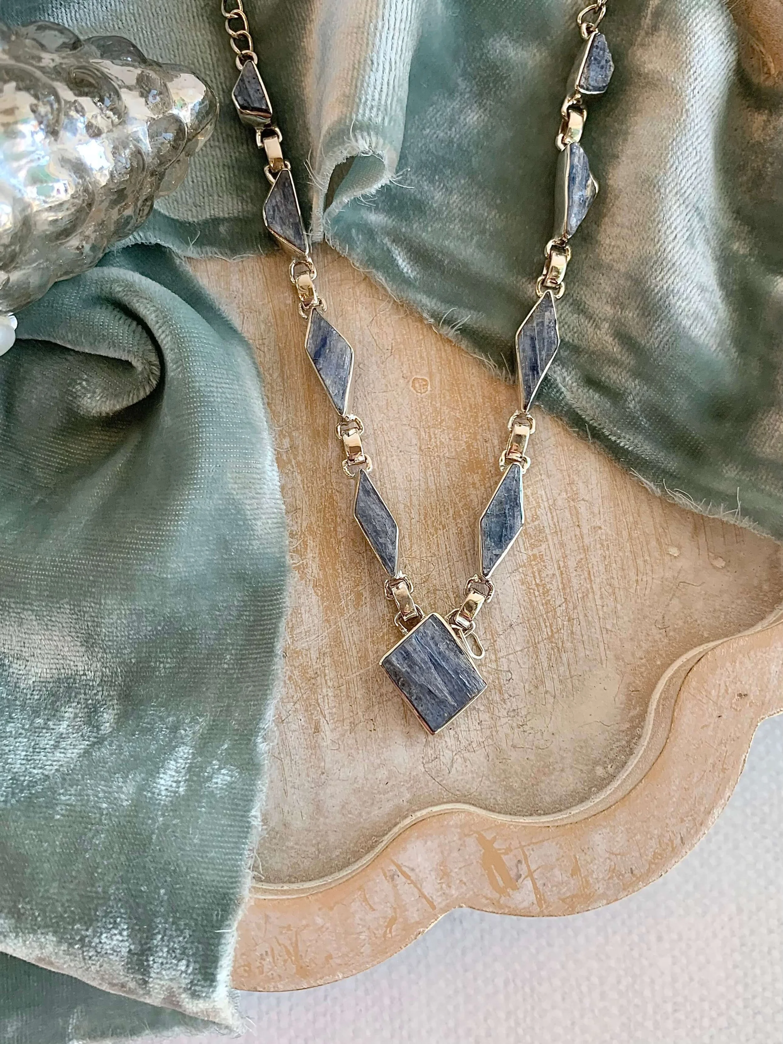 Rough Kyanite Silver Necklace