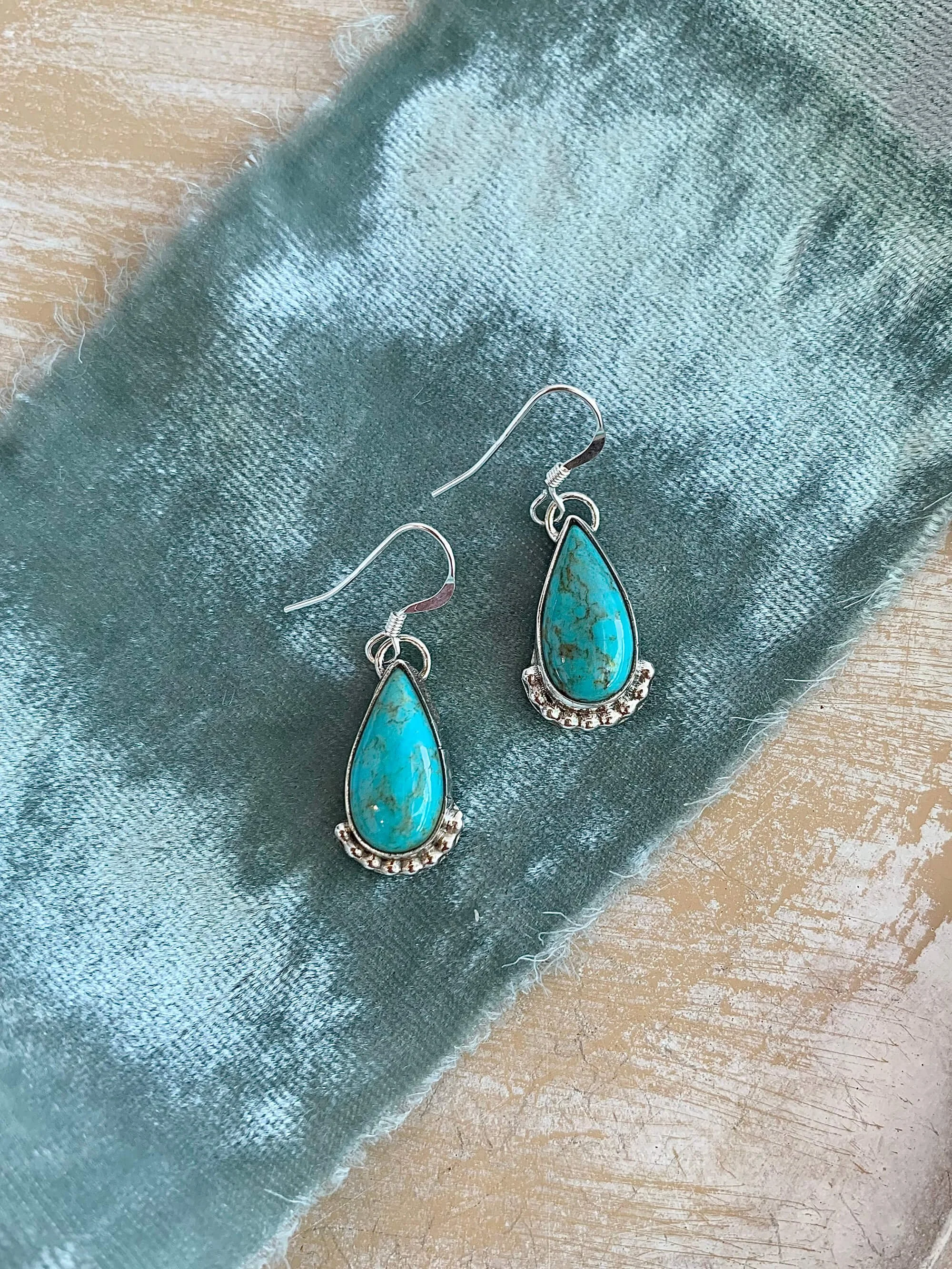 Organ Mountain Turquoise Silver Earrings
