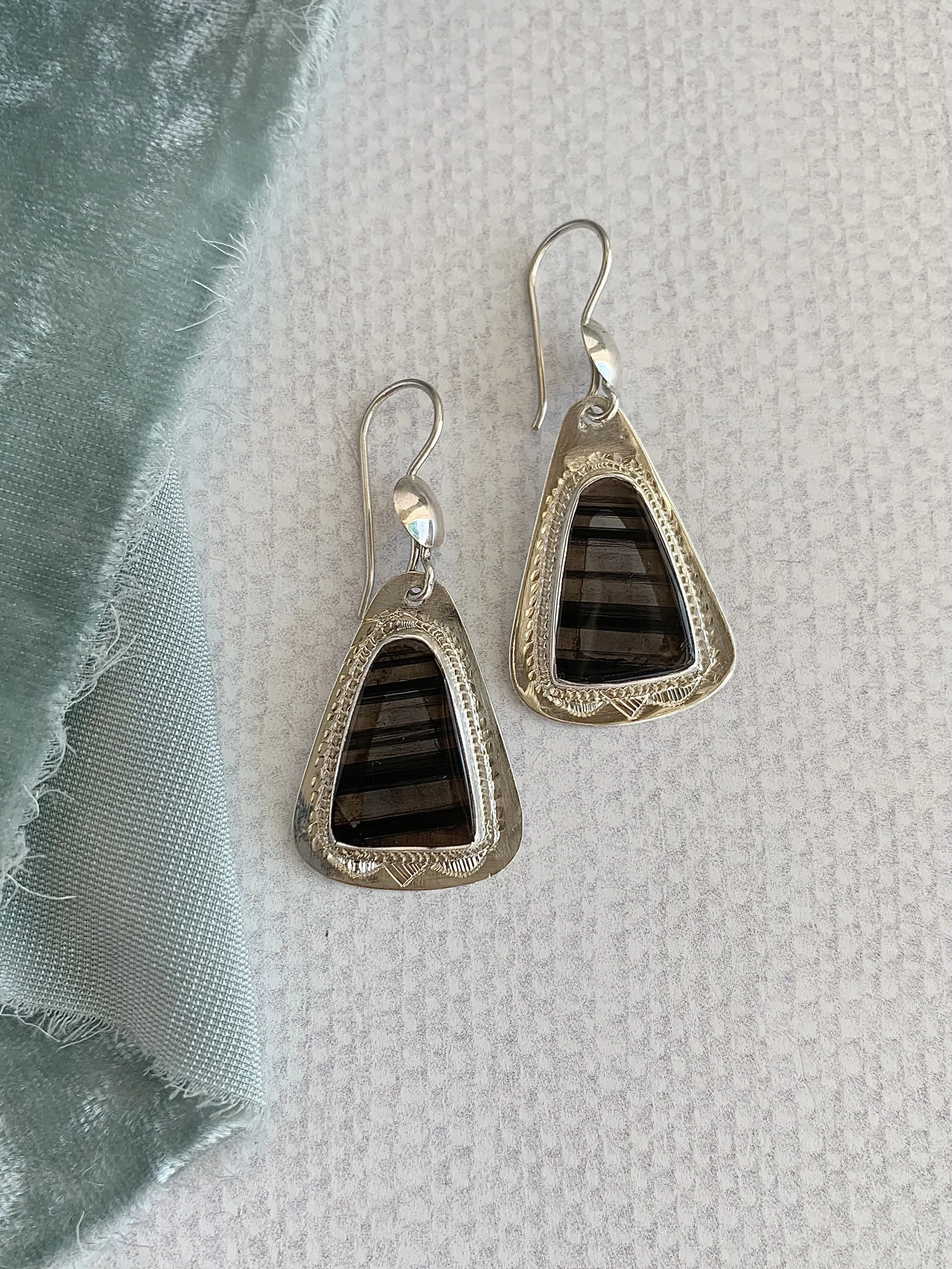 Powerful Rutile Quarts Silver Earrings